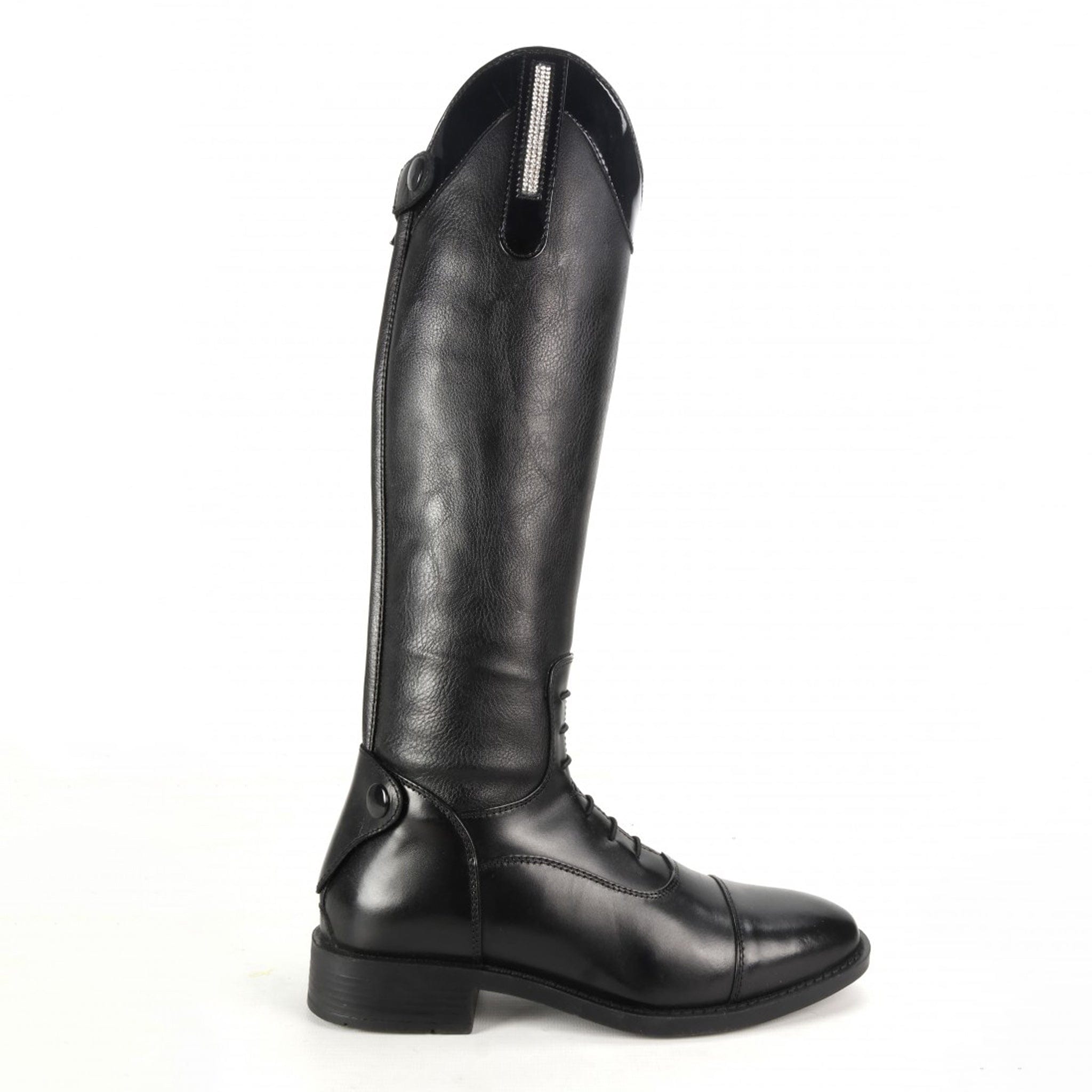 Brogini Children's Como Piccino Patent Top Riding Boots In Black KB44