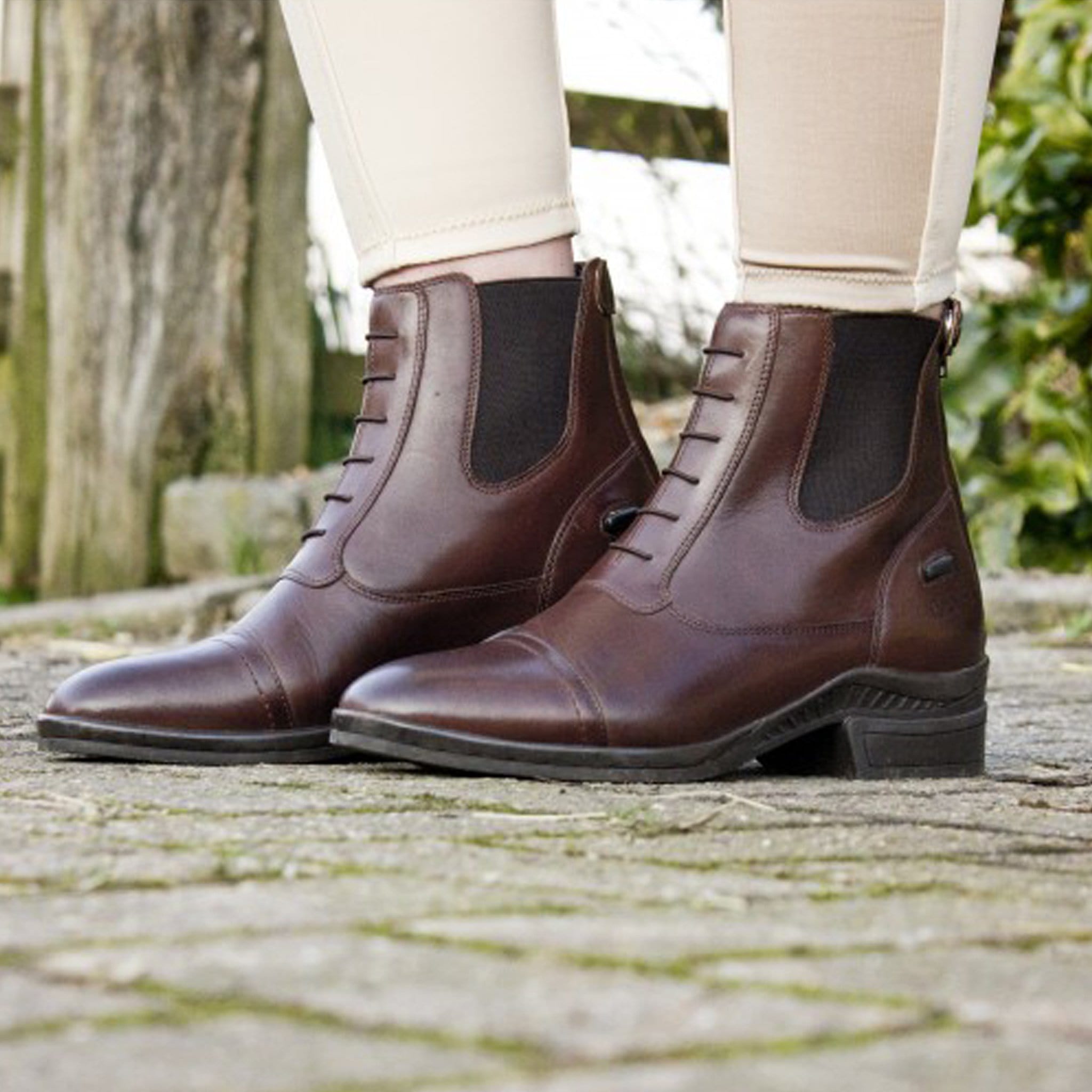 Brogini Trieste Premium Laced Paddock Boots 437 Brown On Model