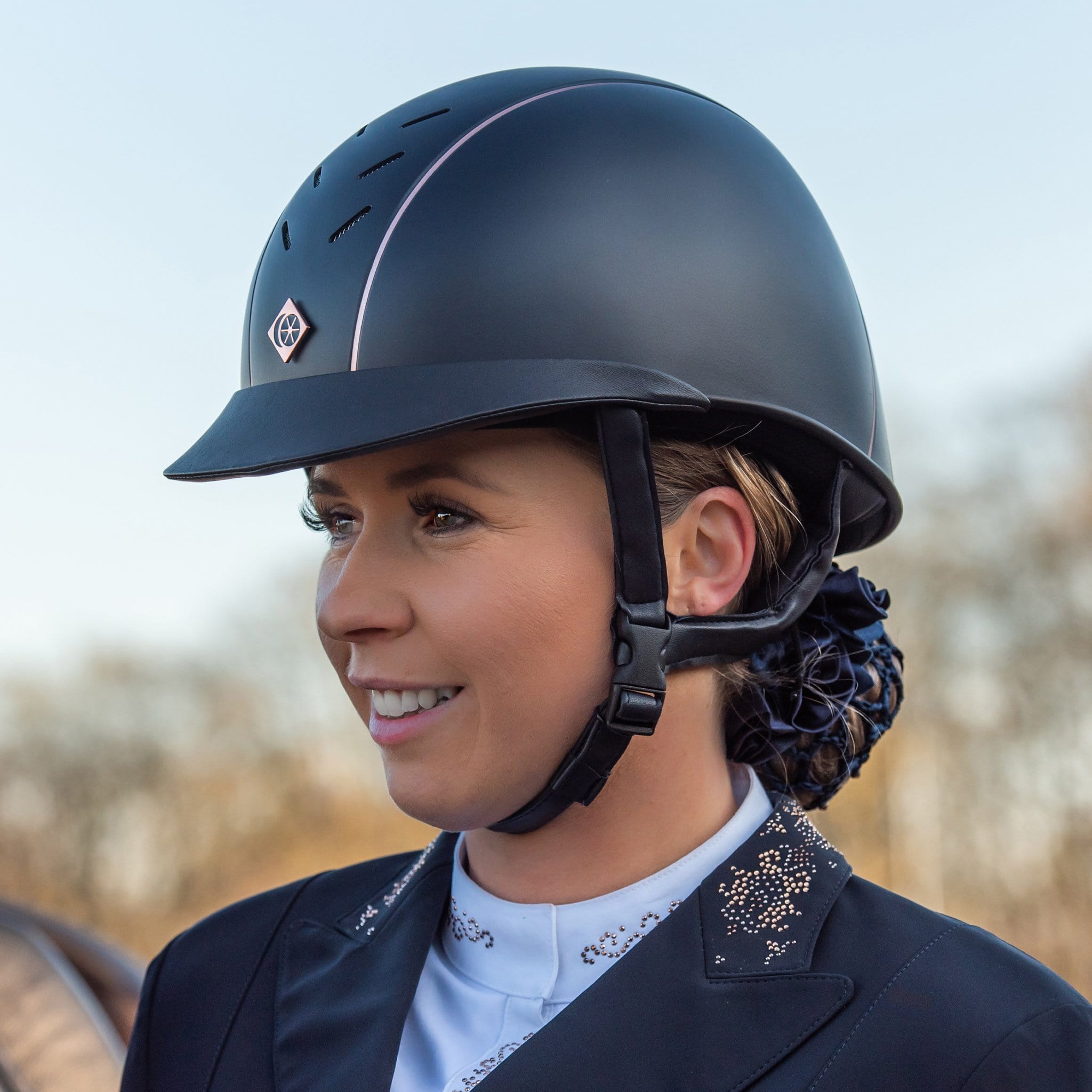 Charles Owen AyrBrush Pinstripe Riding Hat