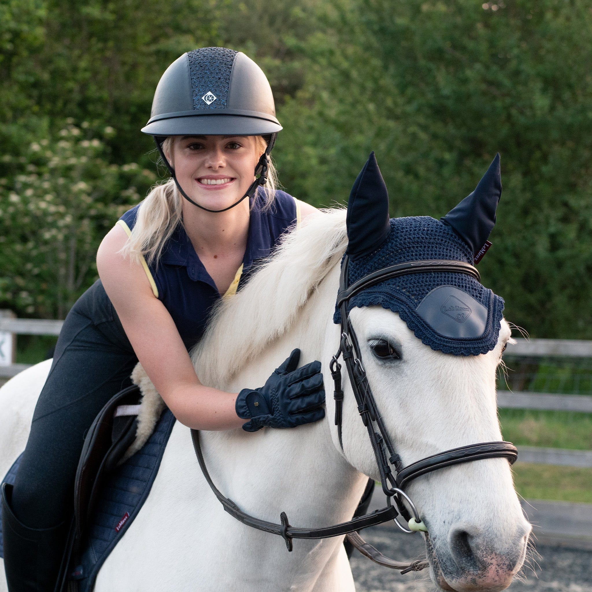 Charles Owen SP8 Plus Sparkly Leather Look Riding Hat EQUUS