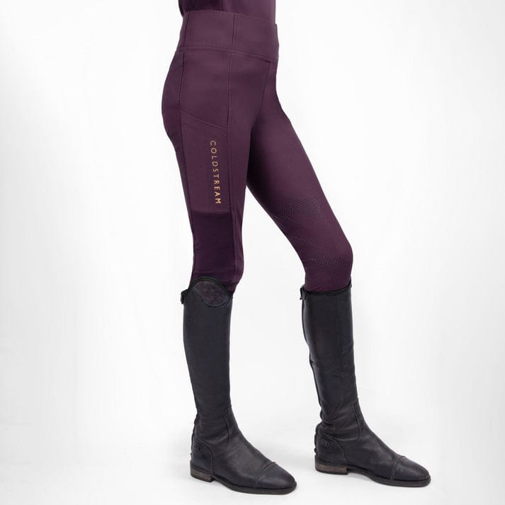 Coldstream Youth Ednam Next Generation Silicone Knee Patch Riding Tights - 13 - 14 Years · Mulberry Purple