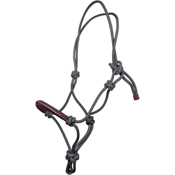 HKM Deko Rope Halter Shetland · Grey/Raspberry