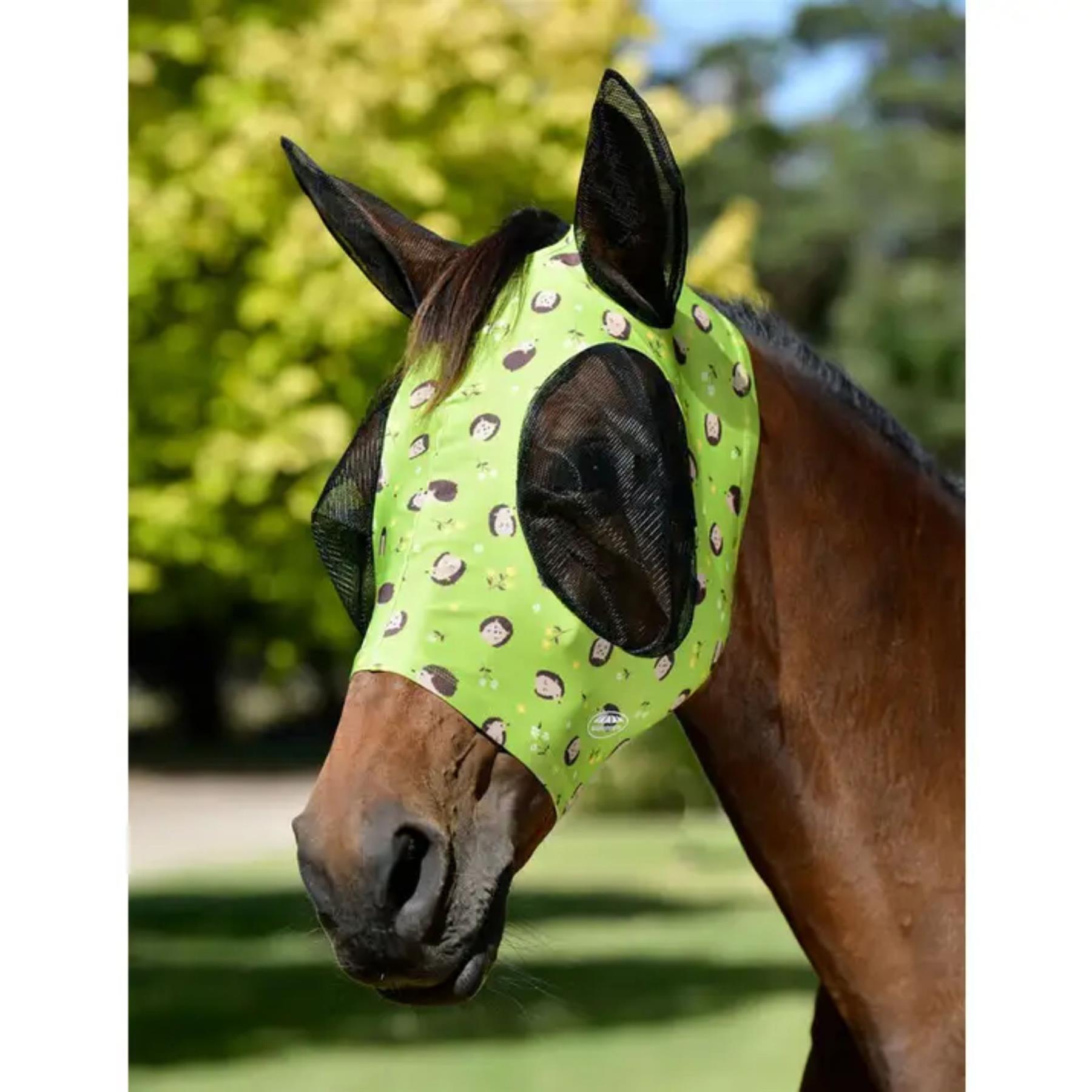 Weatherbeeta Deluxe Stretch Bug Eye Saver With Ears Hedgehogs Print