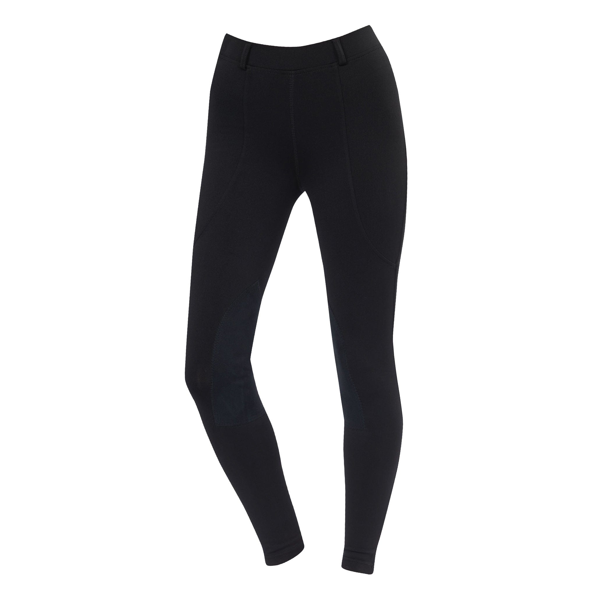 Dublin Children's Performance Flex Alos Knee Patch Riding Tights 591273 Black Front View