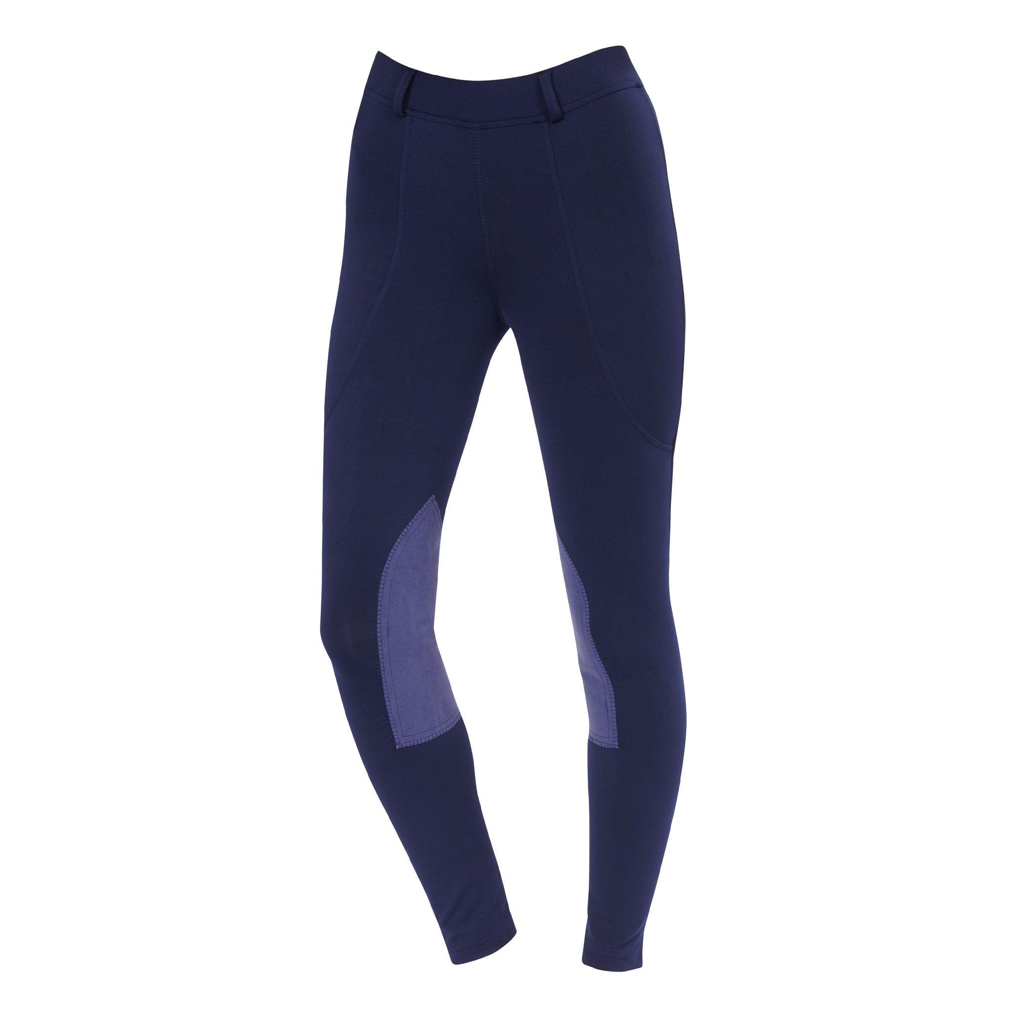 Dublin Children's Performance Flex Alos Knee Patch Riding Tights 591273 Navy Front View