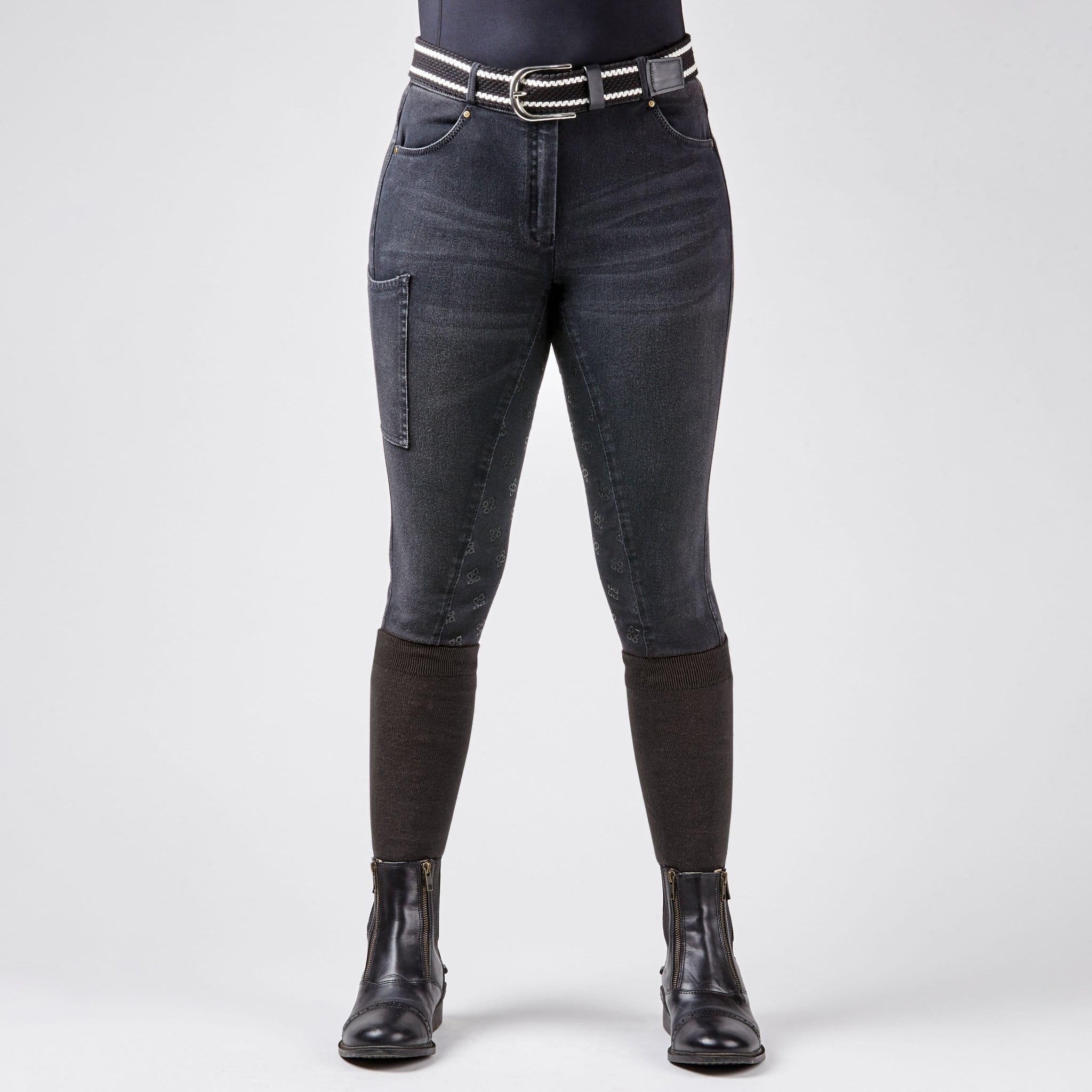 Dublin Shona Denim Print Silicone Full Seat Breeches