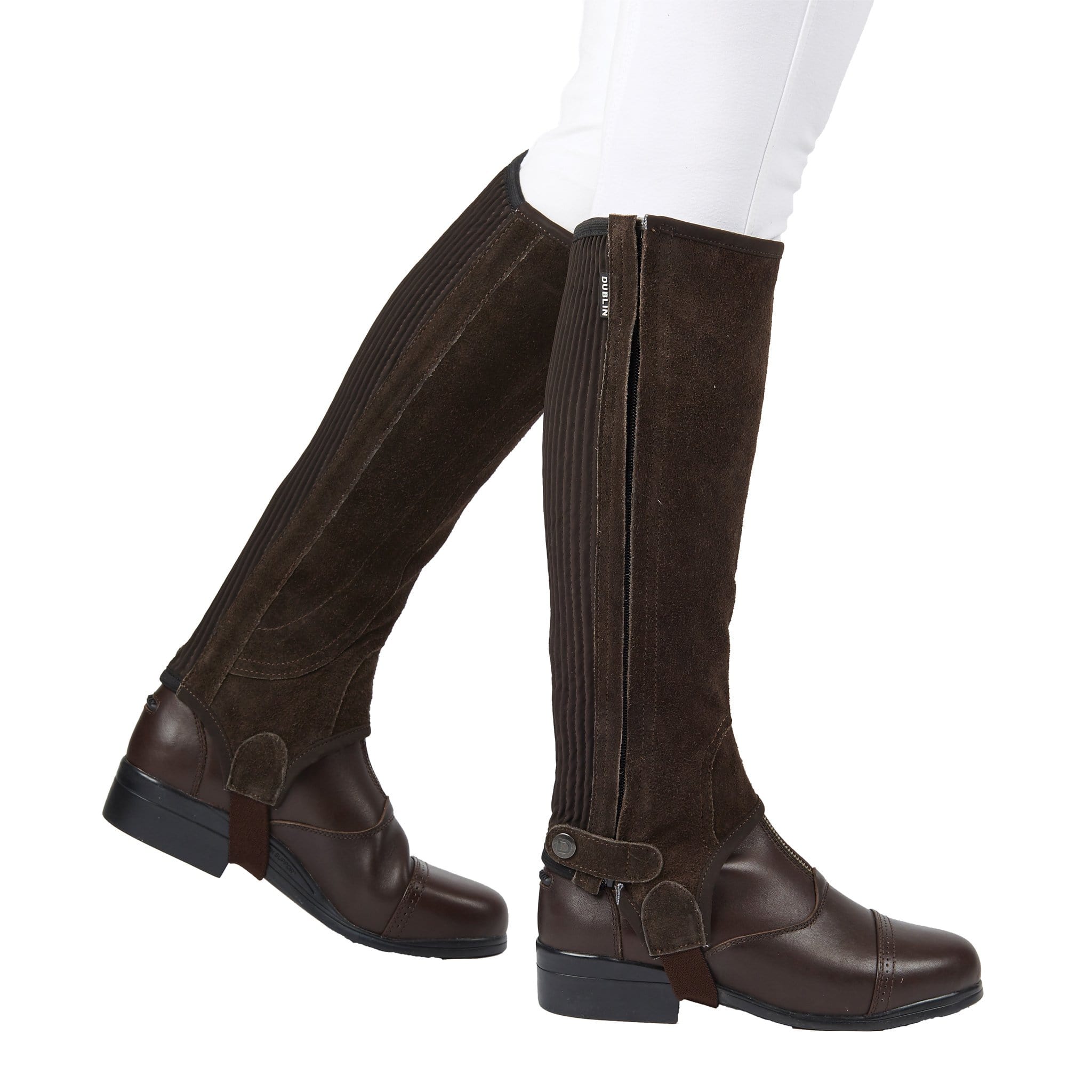 Dublin Children's Suede Half Chaps - Large · Brown