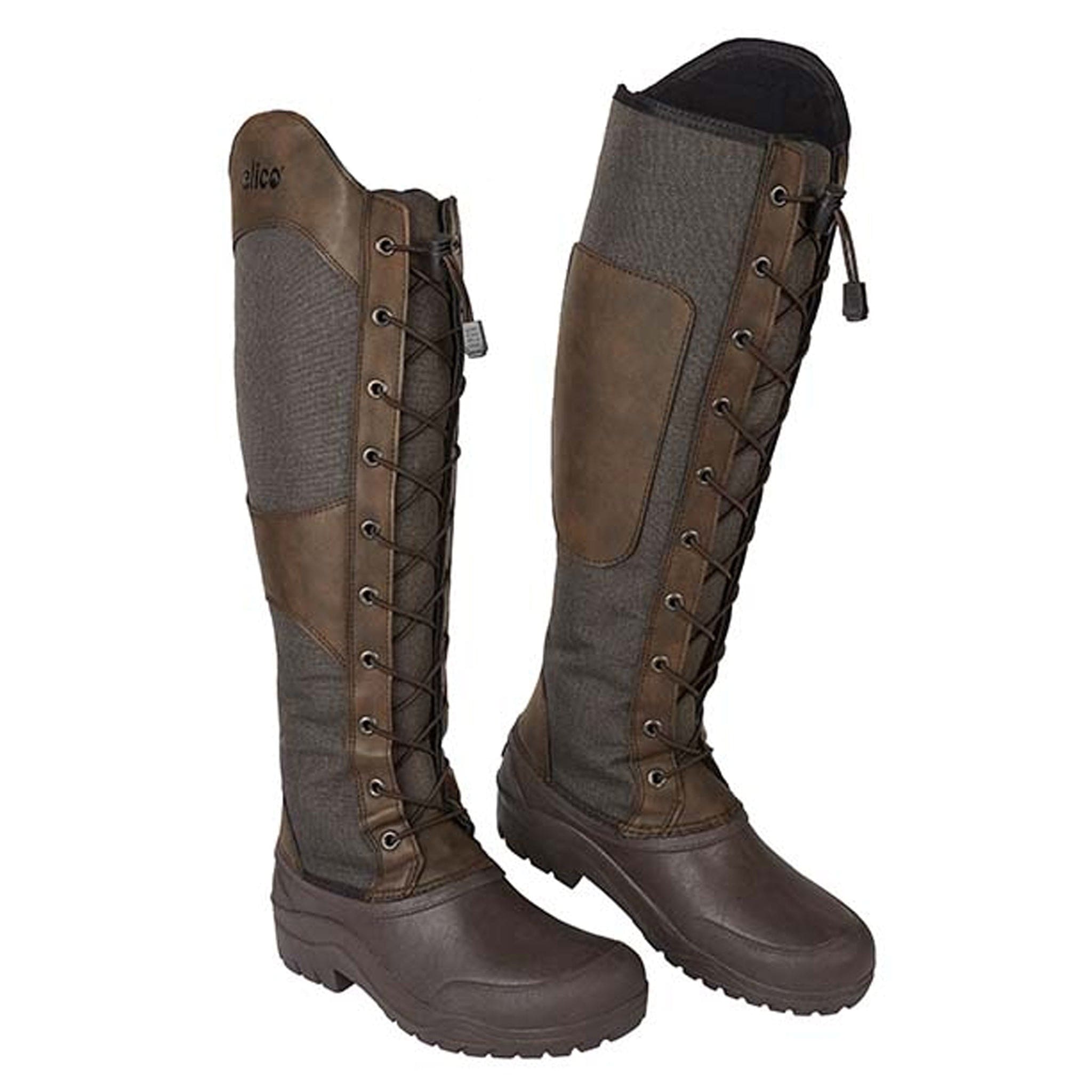 Elico Chalgrove Long Boots BOCHAL37 Brown Pair Lace Up