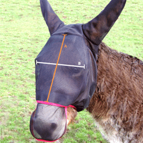 Equilibrium Donkey Field Relief Max Fly Mask Size Guide Image