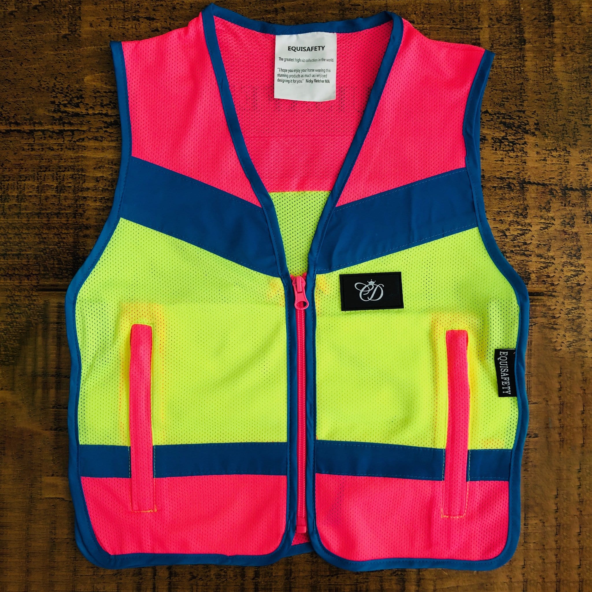 Equisafety Children's Multi Coloured Hi Viz Waistcoat