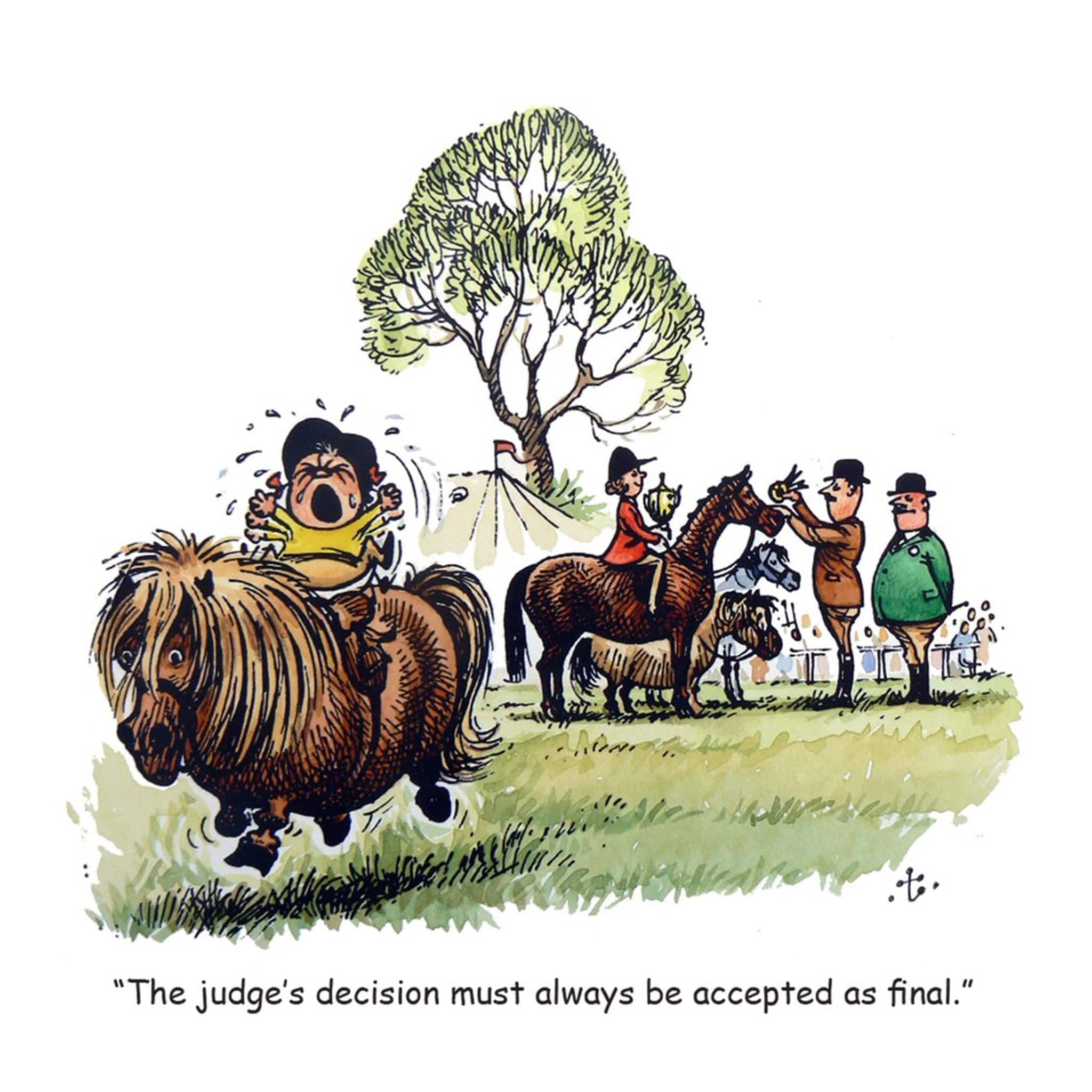 Thelwell Judges Decision Greeting Card THELPONYGC006