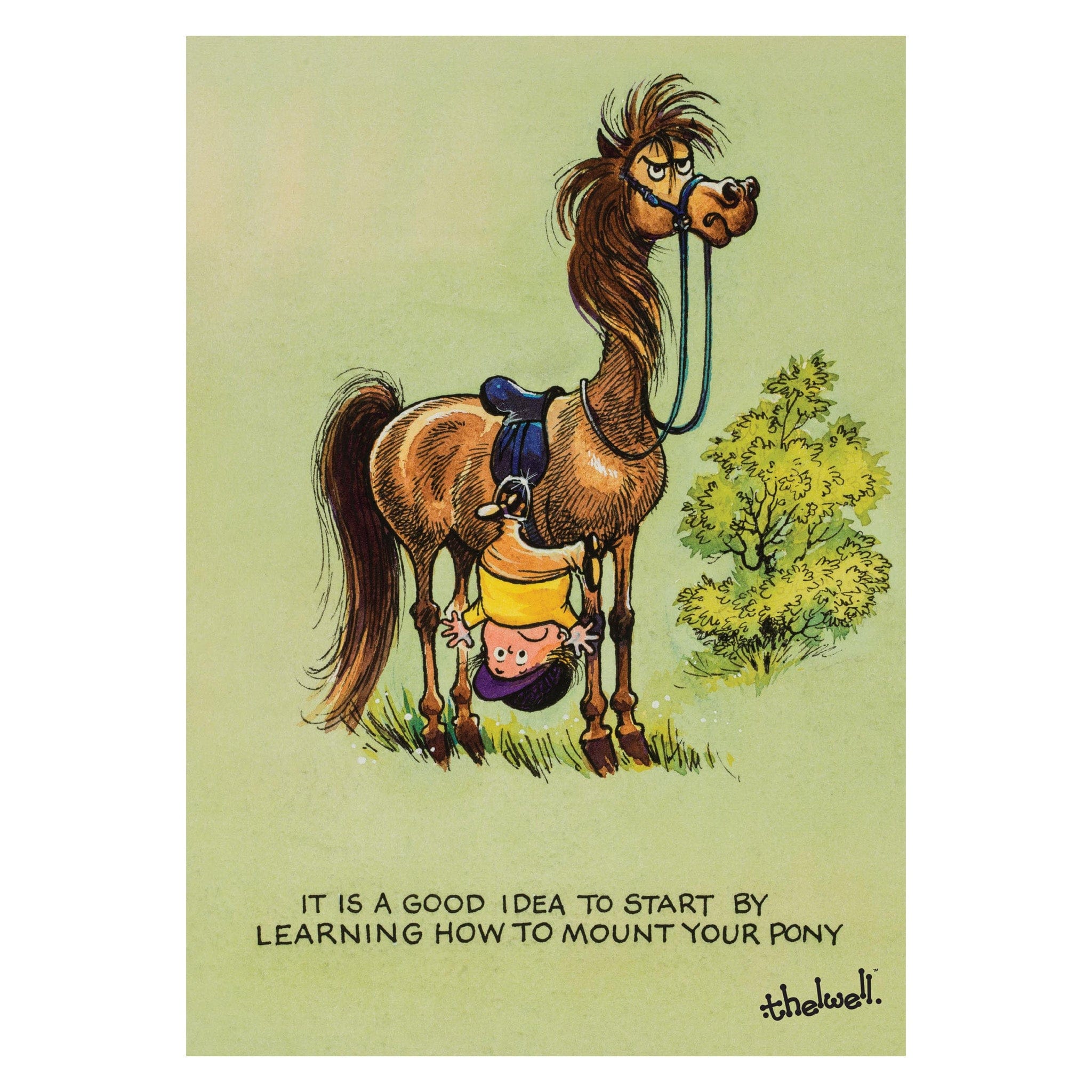 Thelwell Learning To Ride Greeting Card THELLEARGC01