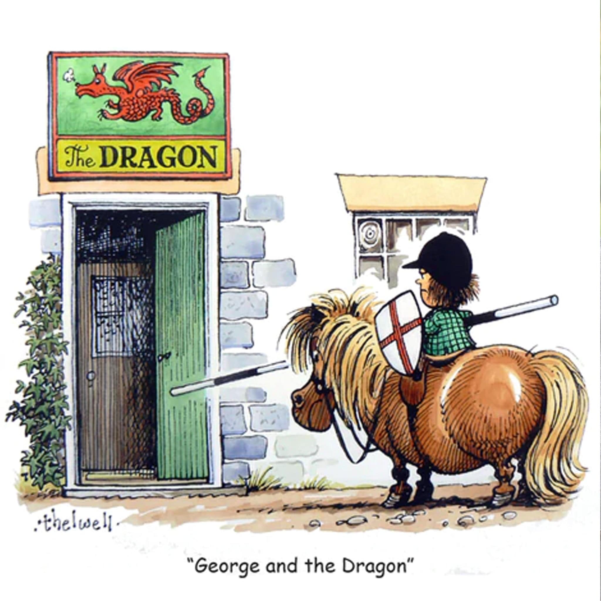 Thelwell Pony George and The Dragon Greeting Card THELPONYGC010