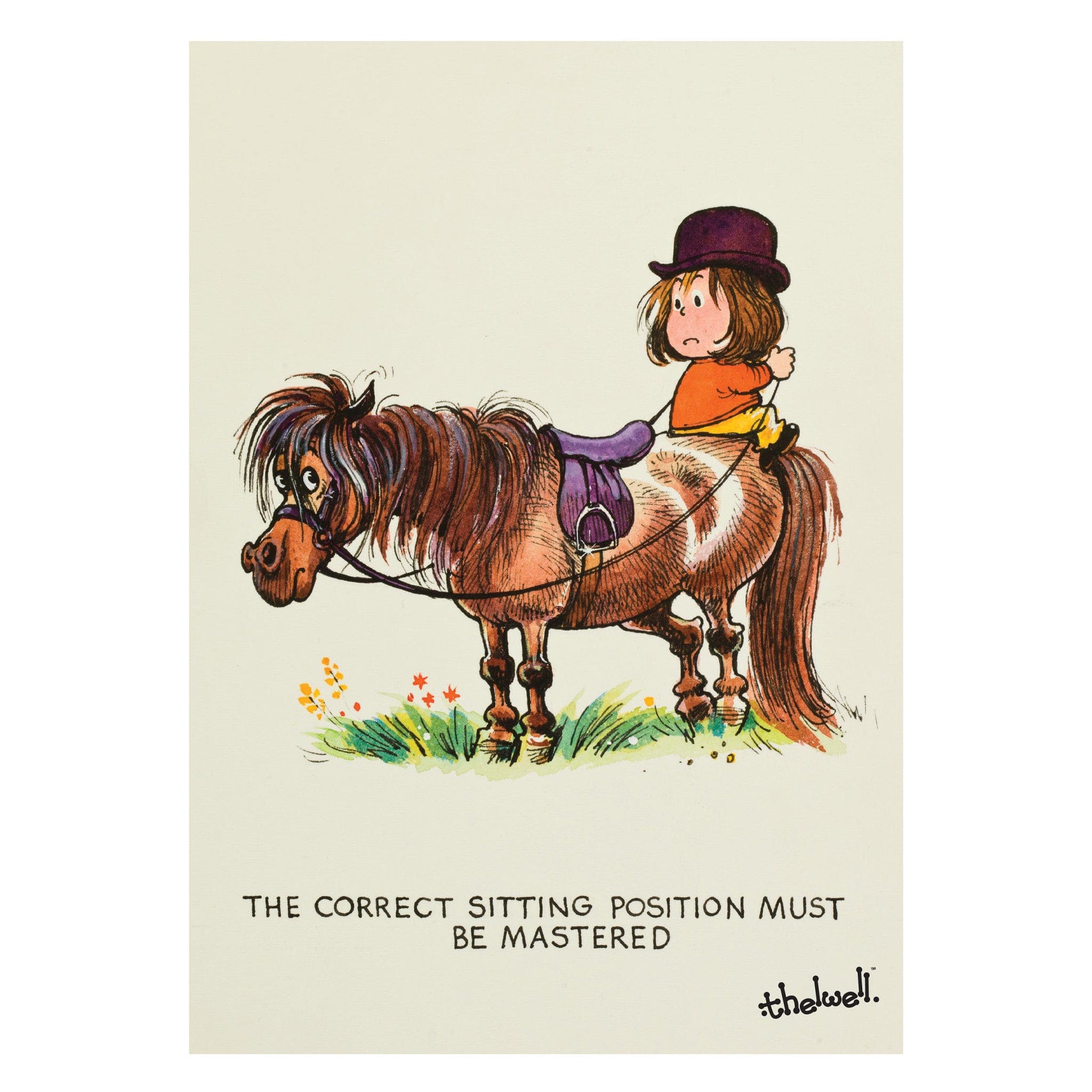 Thelwell Sitting Position Greeting Card THELSITTGC01