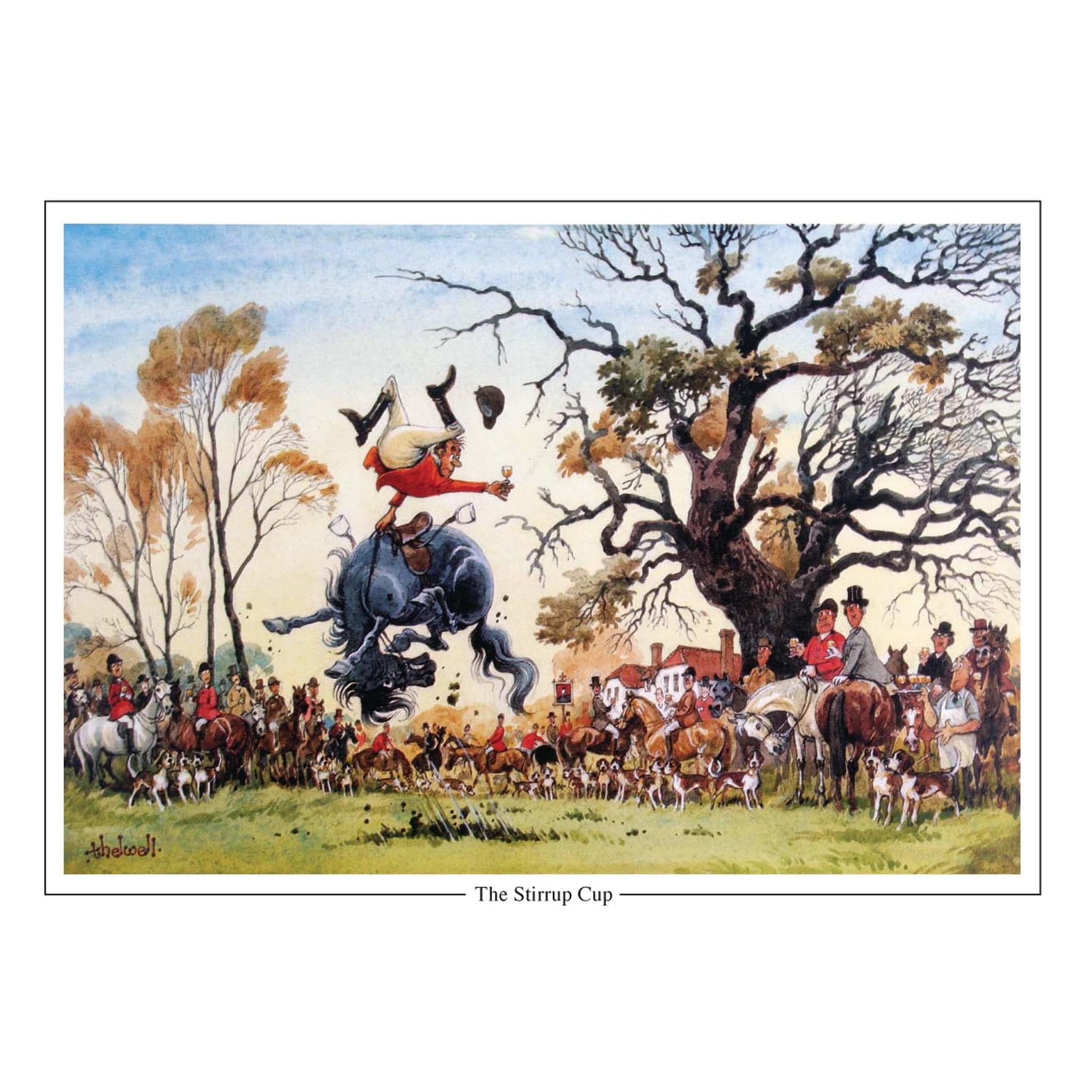 Thelwell Stirrup Cup Greeting Card THELSTIR01