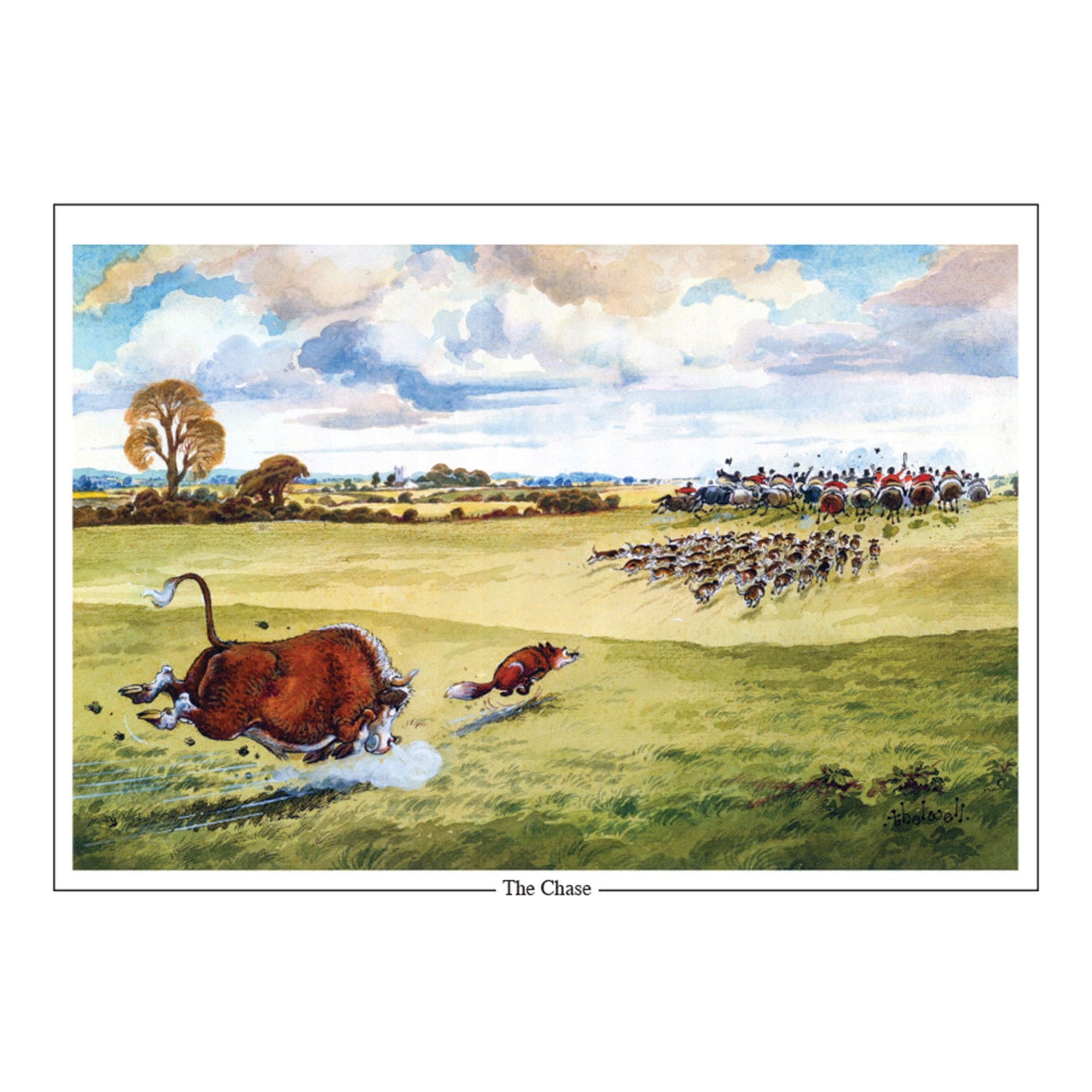 Thelwell The Chase Greeting Card THELCHAS01