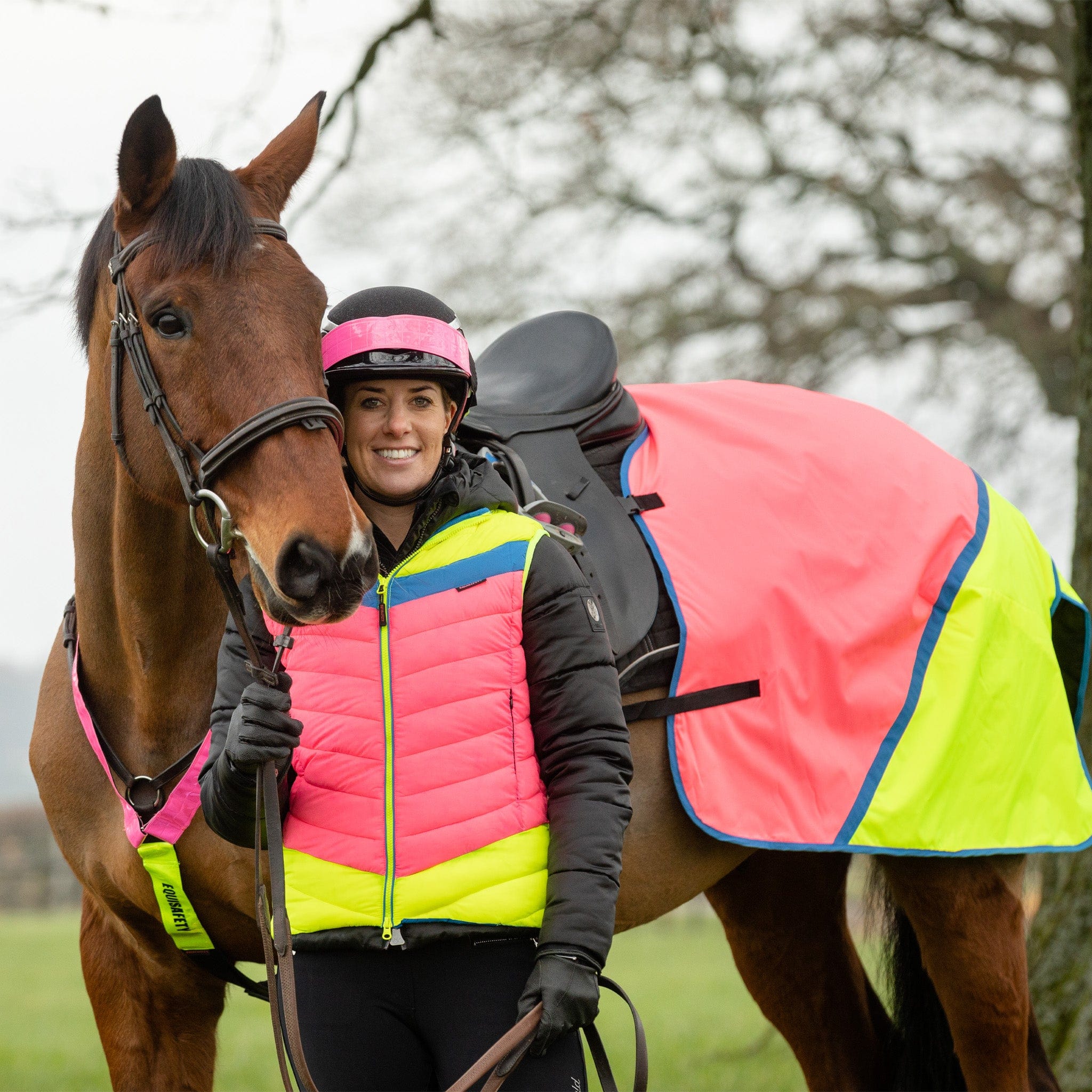 Equisafety Multi Coloured Waterproof Hi Viz Exercise Sheet
