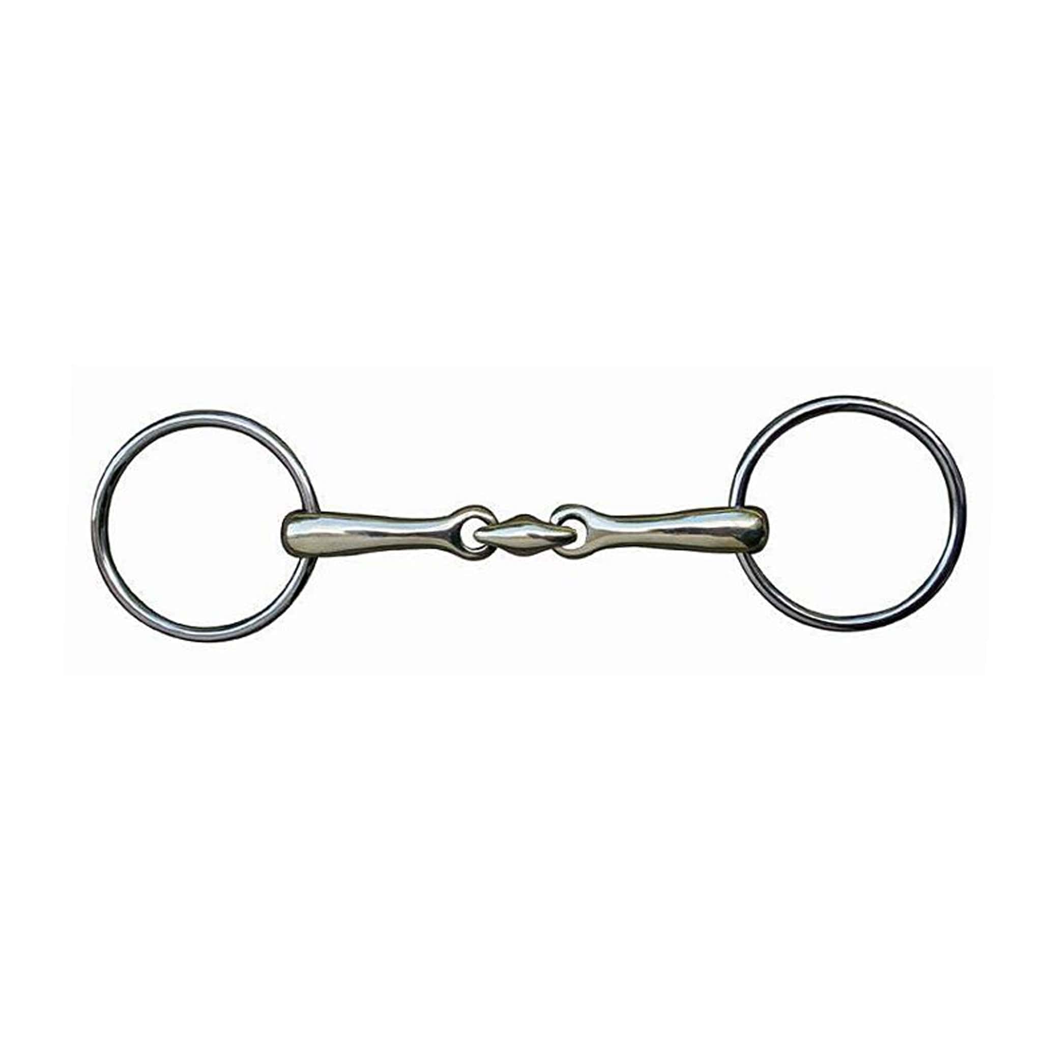 HKM Stainless Steel Double Jointed Loose Ring Snaffle 9876