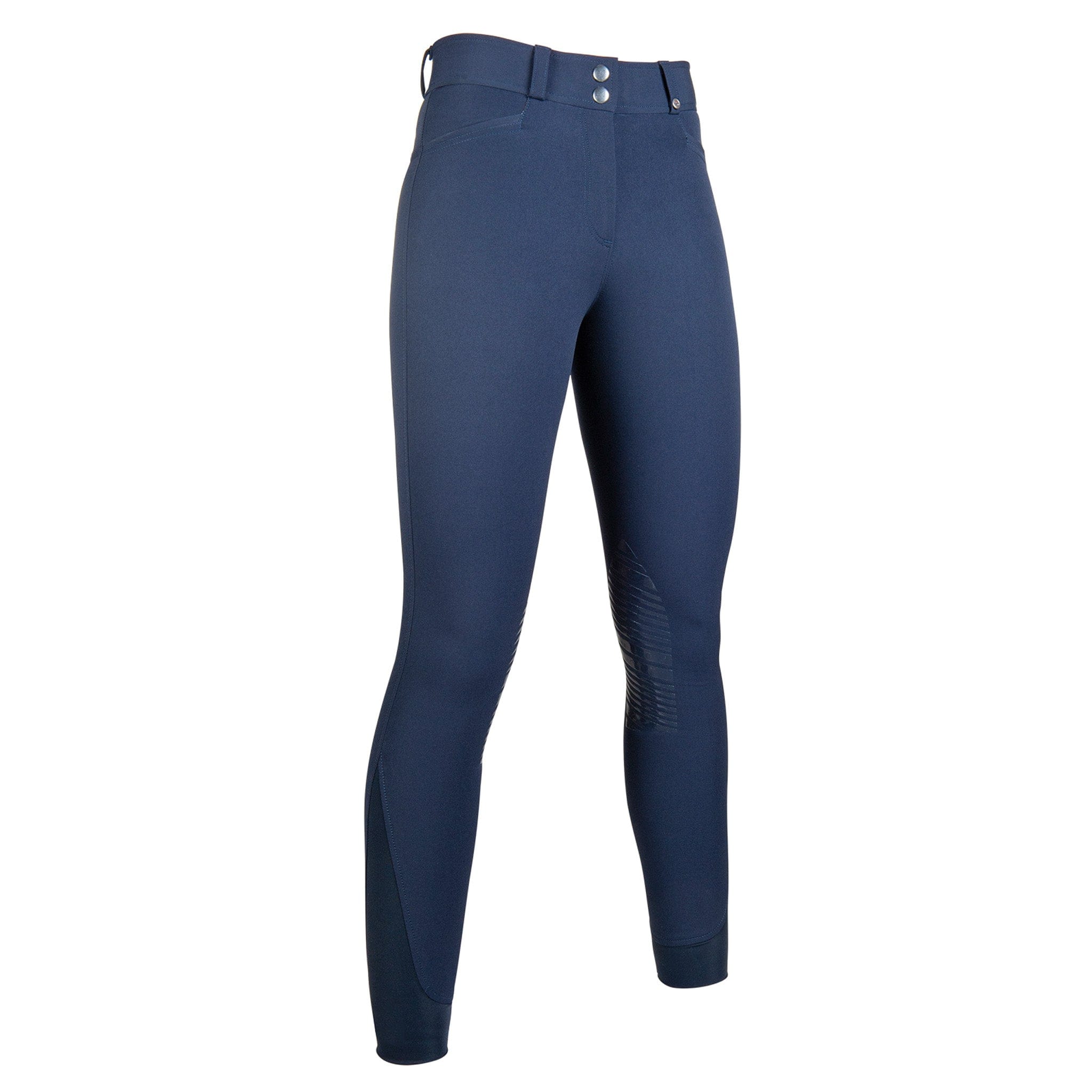HKM Hunter Silicone Knee Patch Breeches Navy