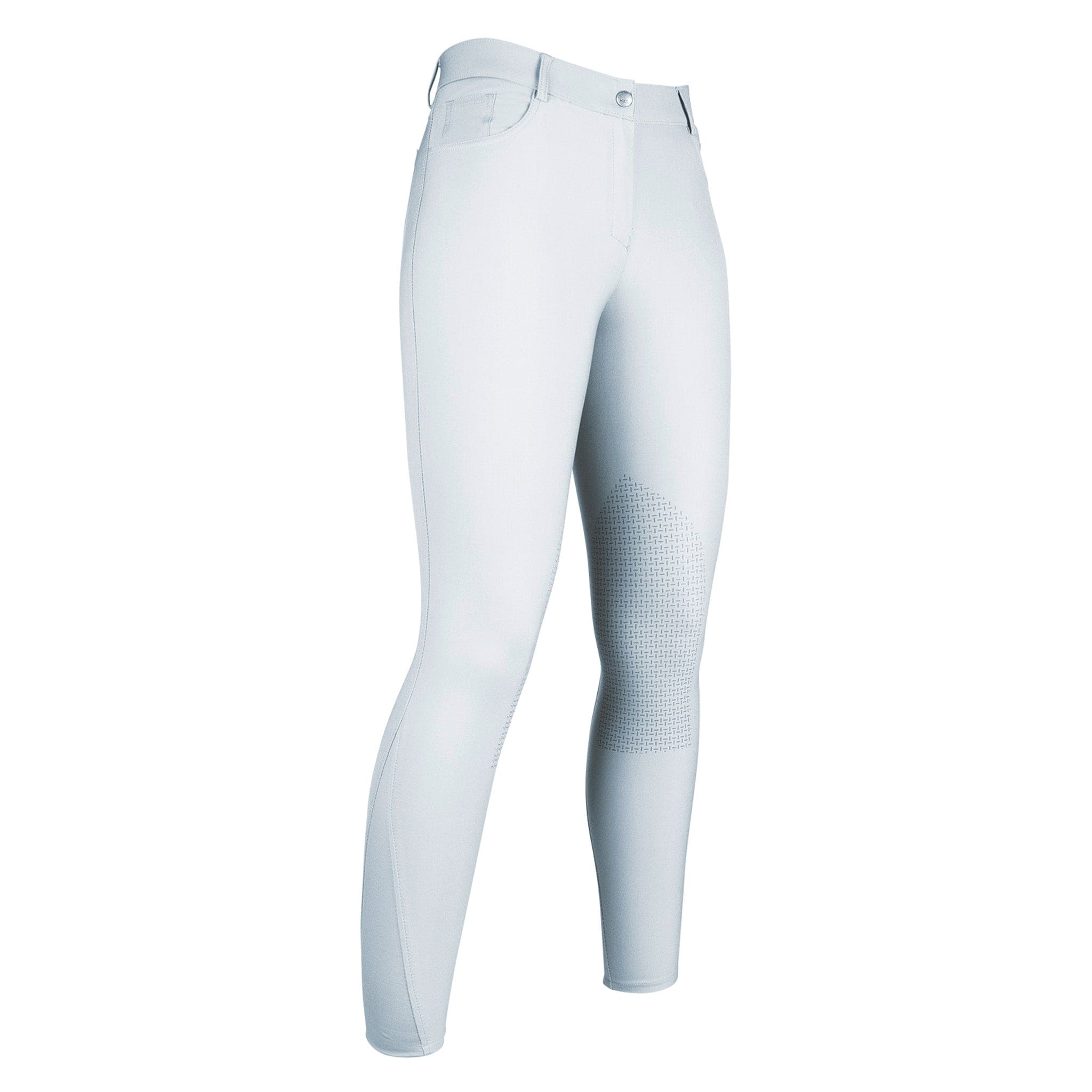 Hkm Sunshine Competition Silicone Knee Patch Breeches White - UK 16