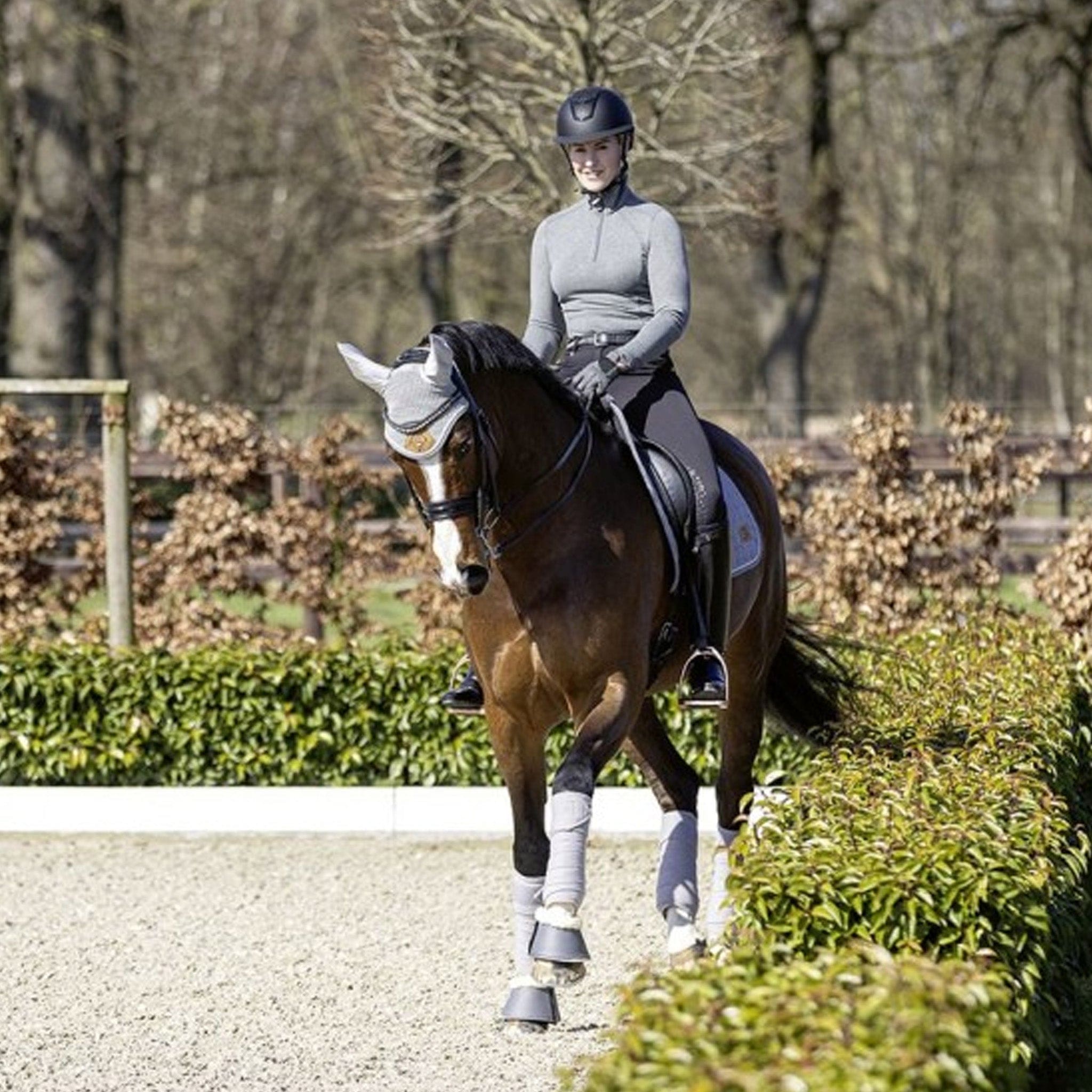 HKM Natura Ear Bonnet Pony · Navy