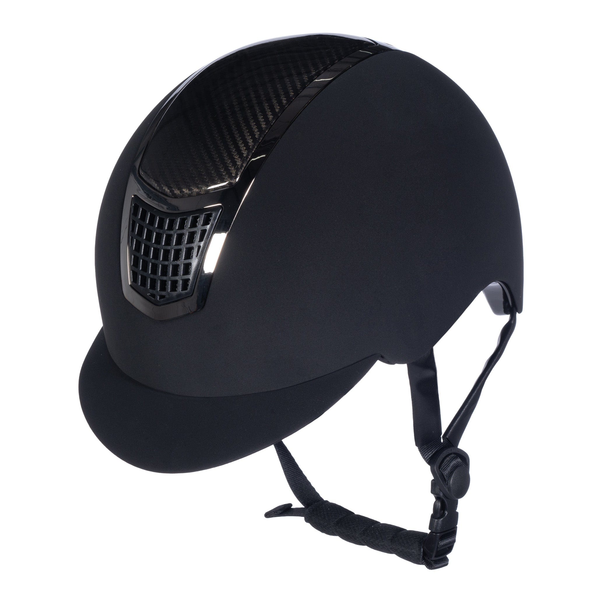 HKM Carbon Professional Riding Hat 13574 Black Front Side View