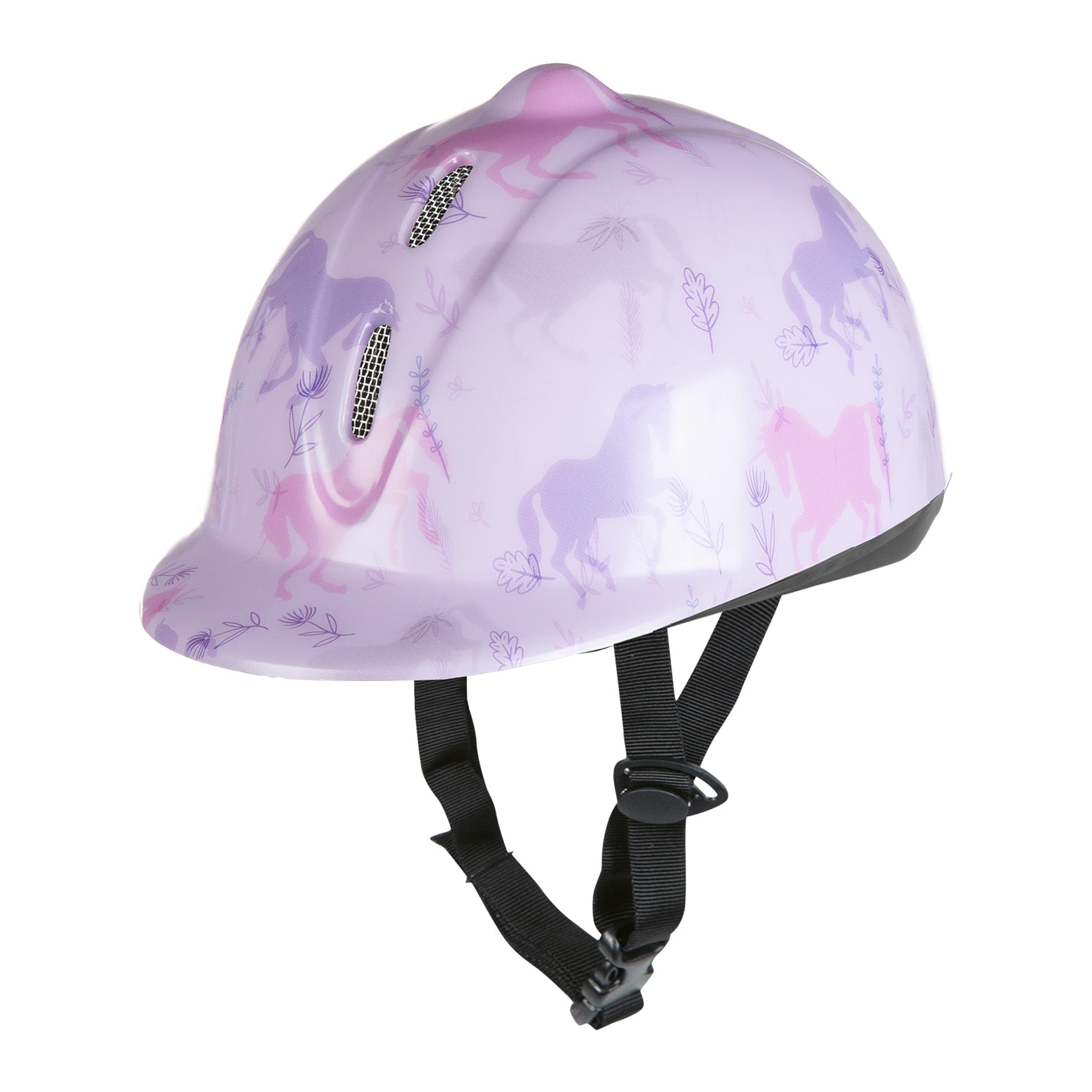 HKM Children's Blossom Riding Hat 13288 Lilac Front and Side View