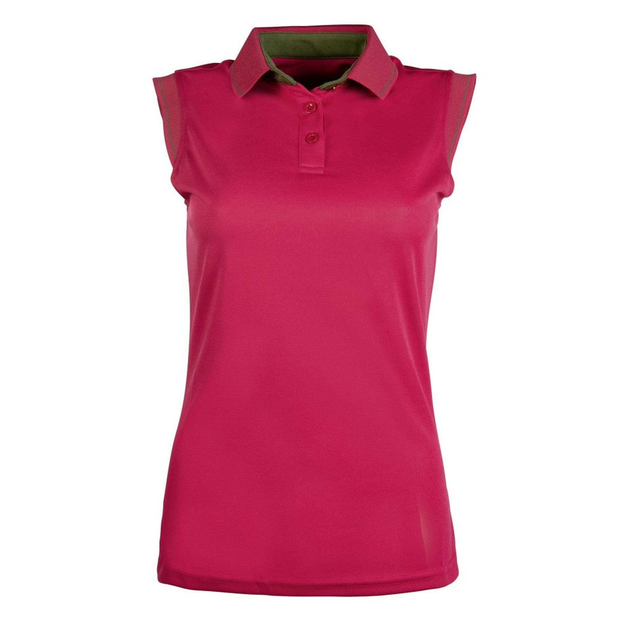 Hkm Classico Sleeveless Polo Shirt - UK 8 (XS) · Cranberry