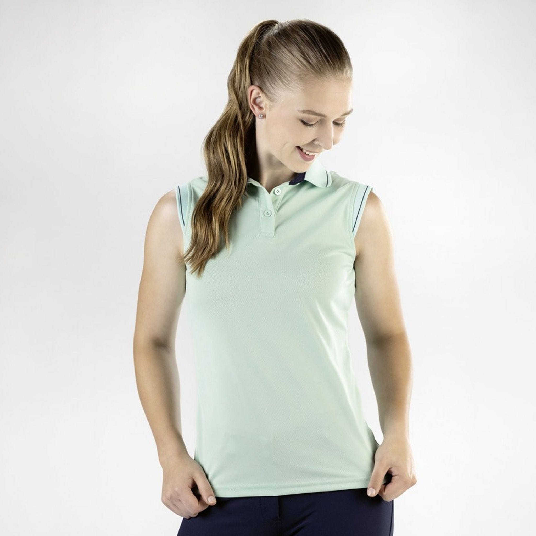 Hkm Classico Sleeveless Polo Shirt - UK 8 (XS) · Mint