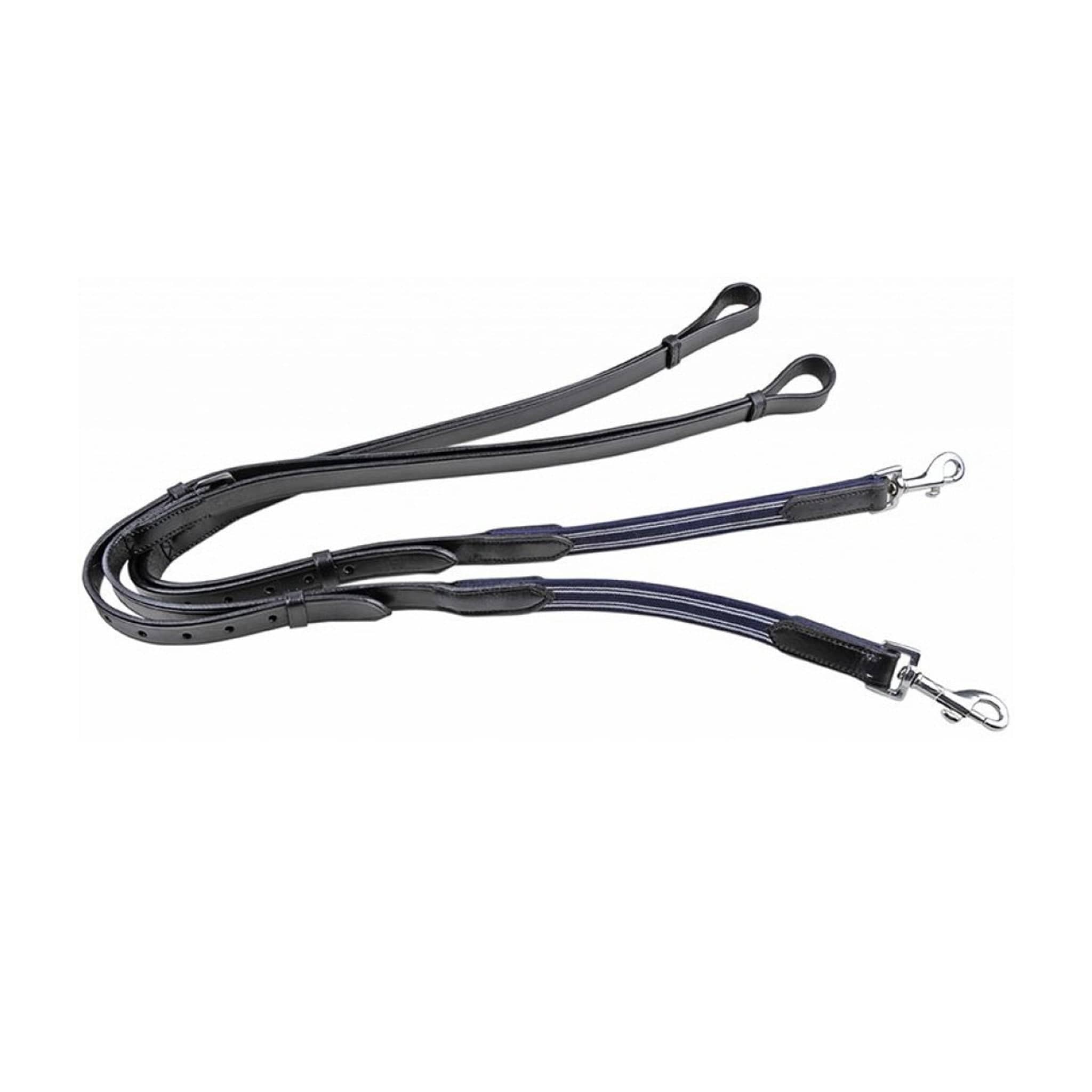 HKM Leather Side Reins with Elasticated Inserts 6255