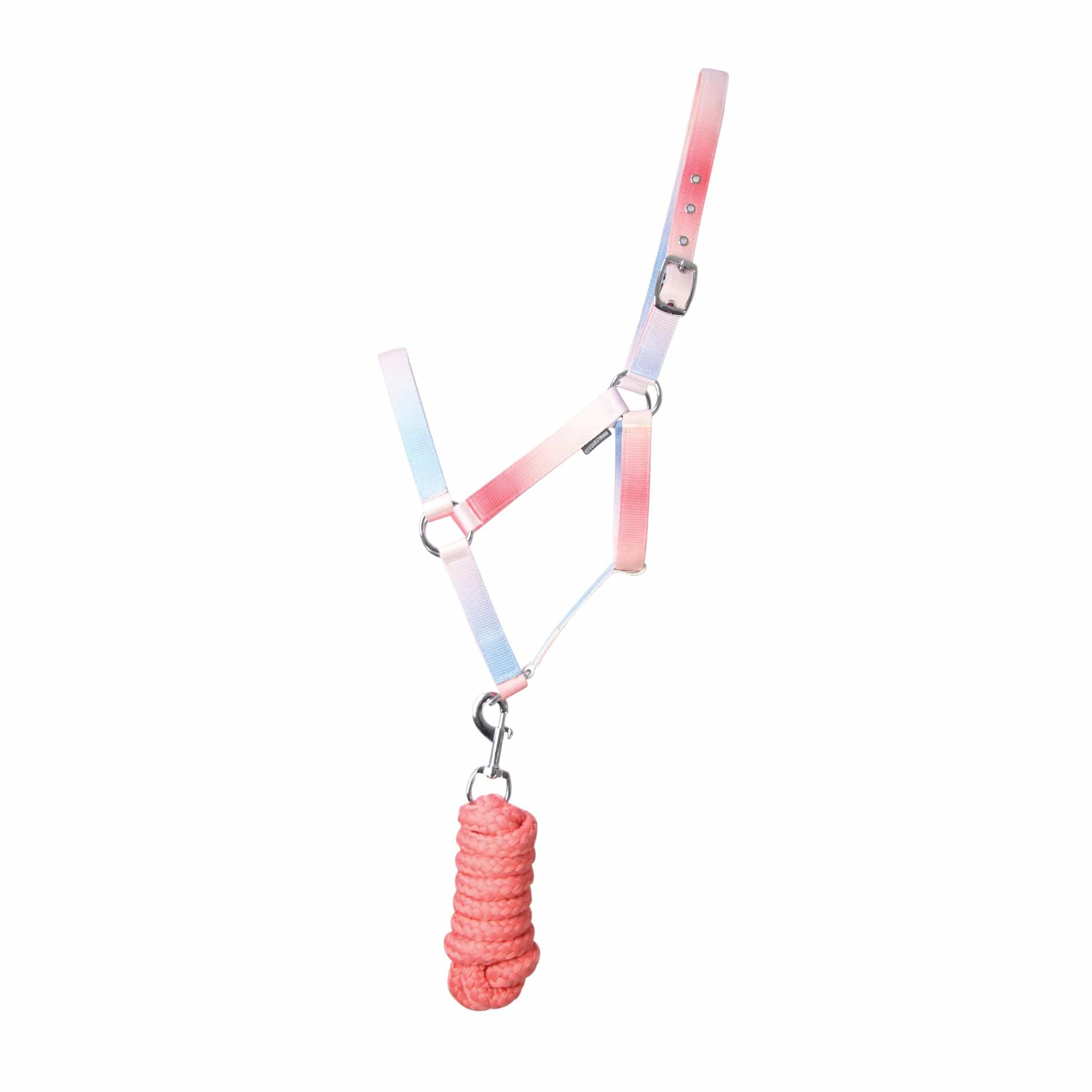 Hy Equestrian Ombre Headcollar and Lead Rope - Pony · Coral and Blue