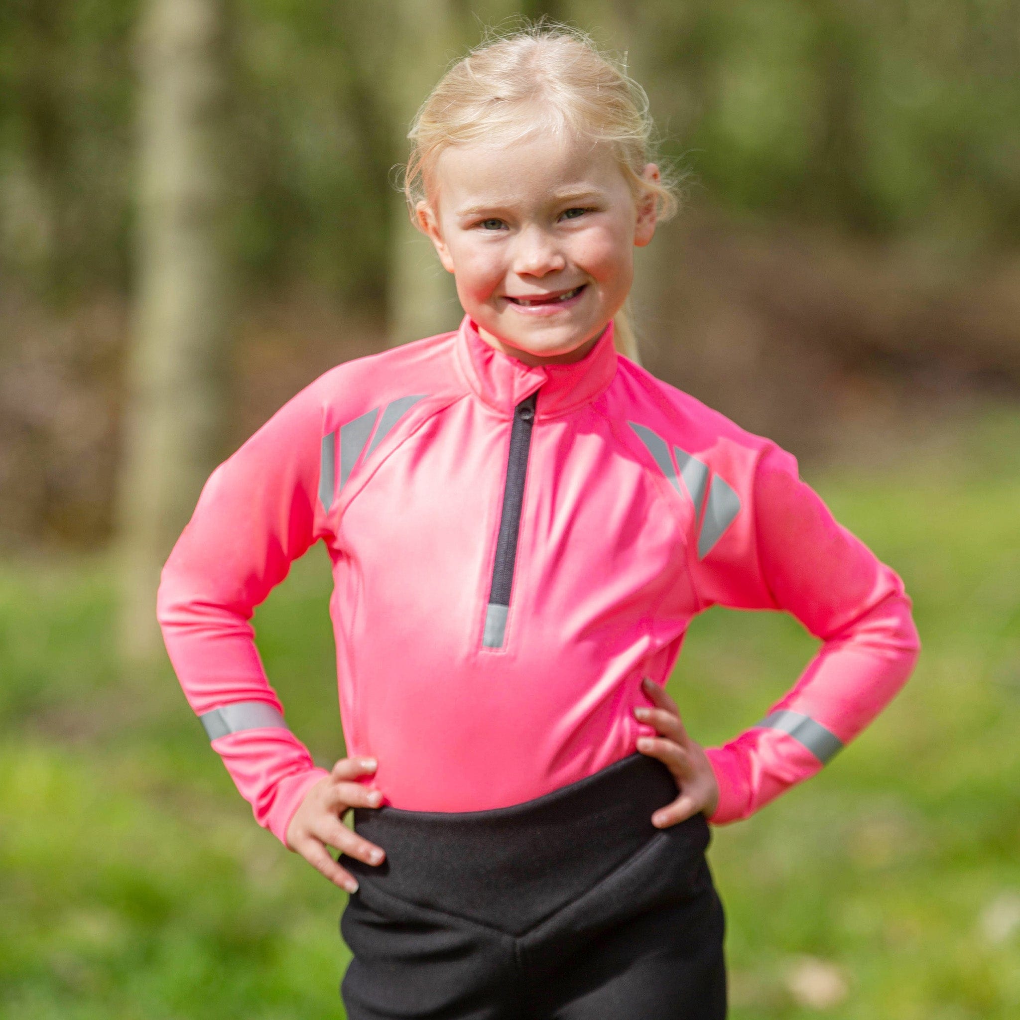 Hy Equestrian Children's Reflector Hi Viz Base Layer - 9 - 10 Years · Pink