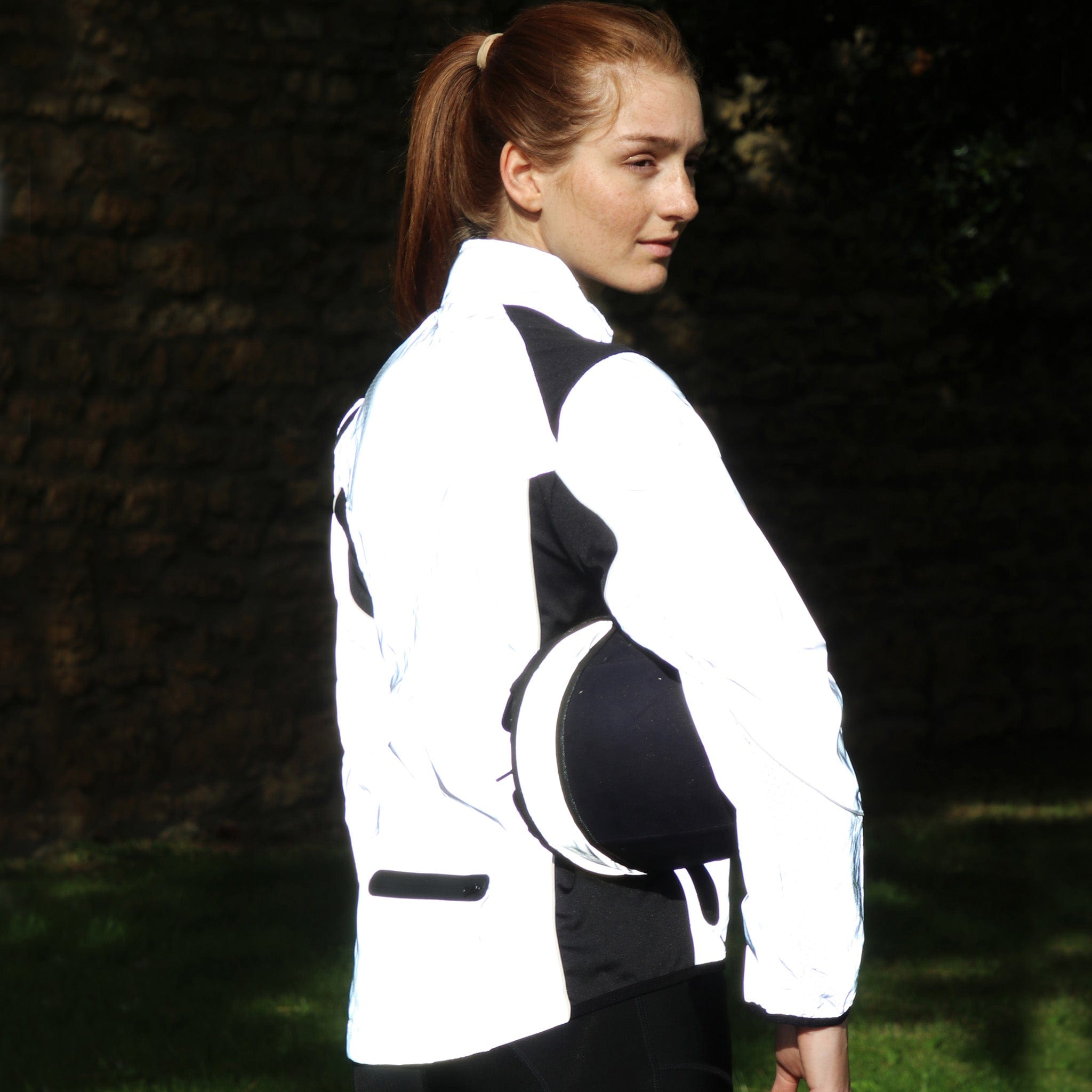 HyVIZ Silva Reflective Jacket 18098 Back View Reflective On Model