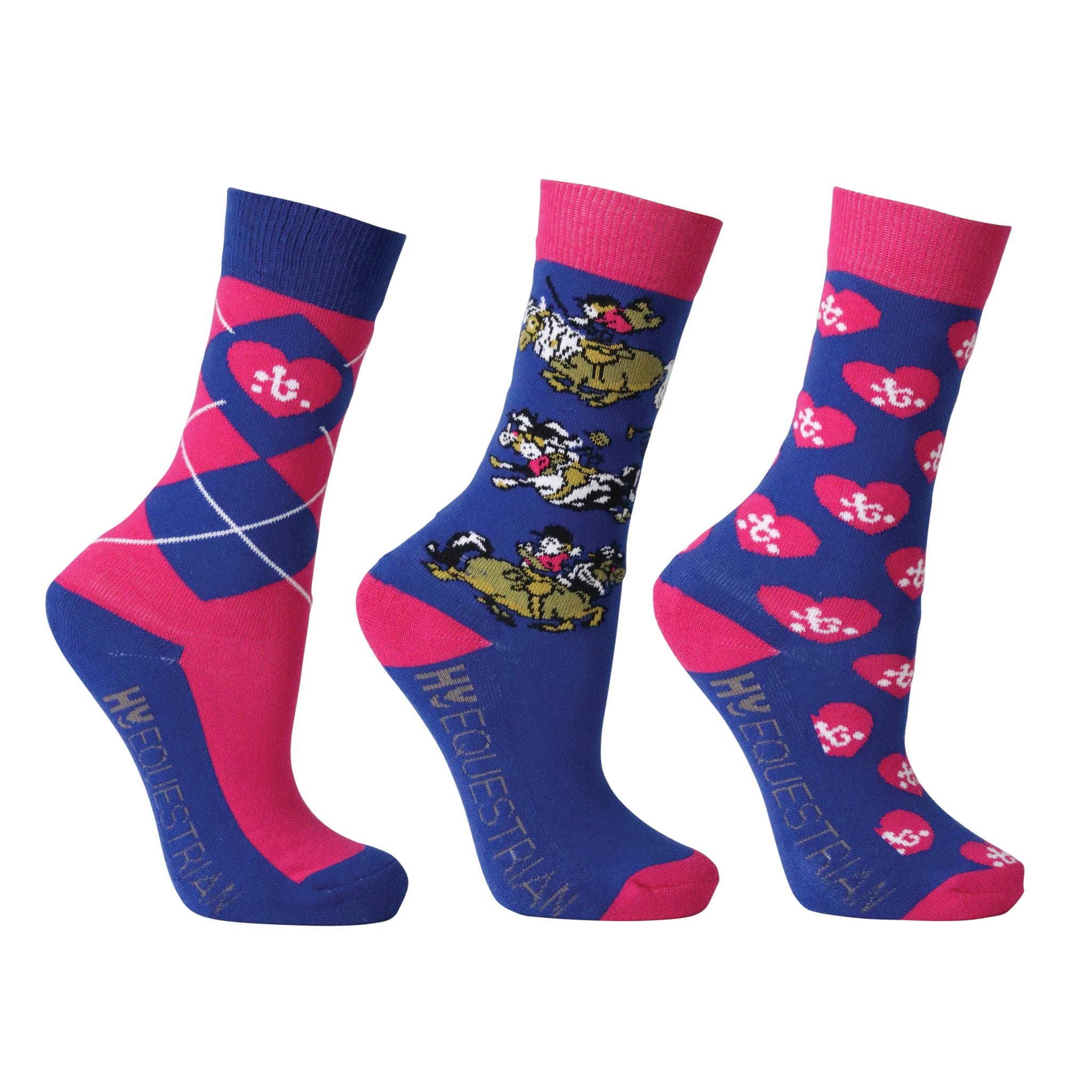 Hy Equestrian Children's Thelwell Race Socks 3 Pack