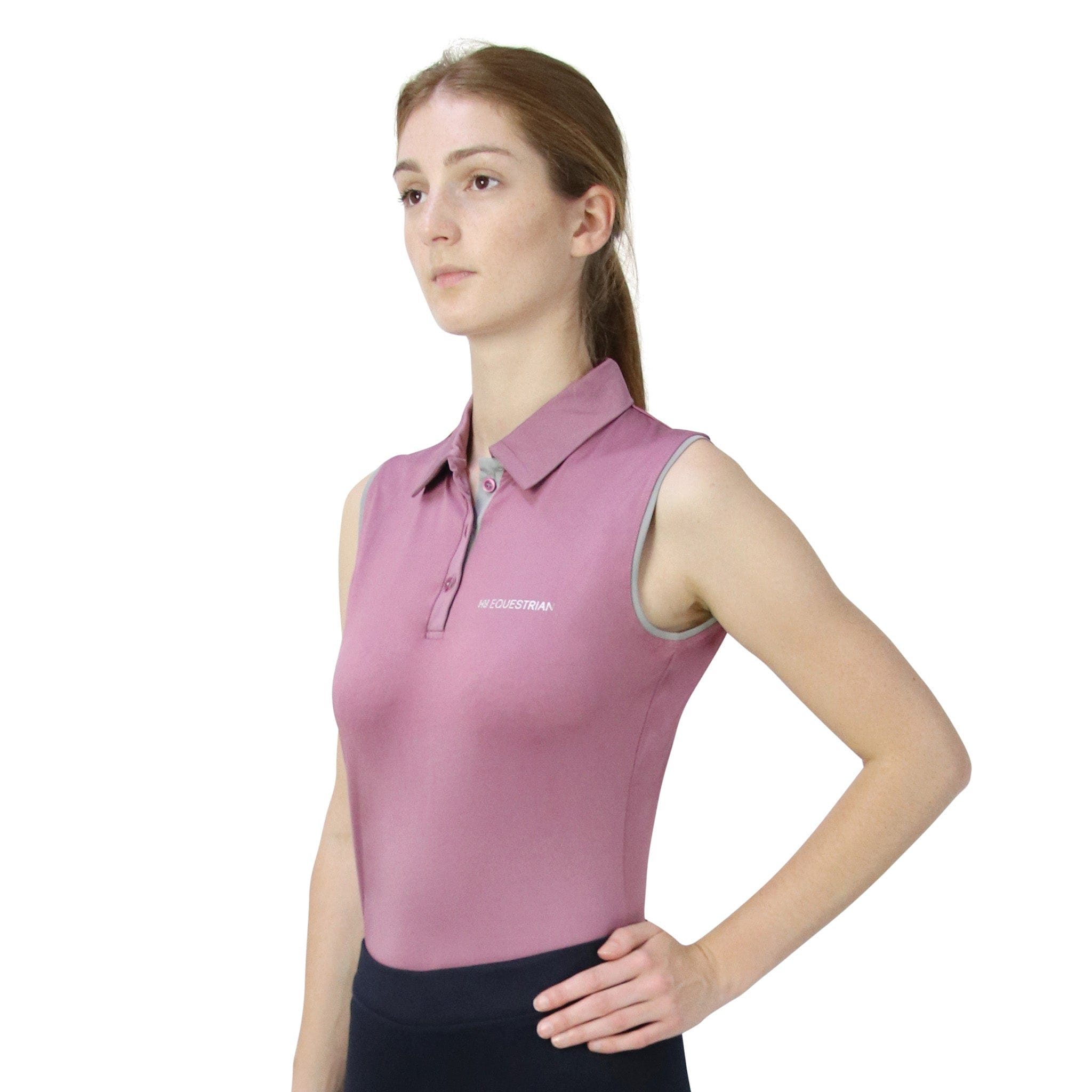 Hy Equestrian Synergy Sleeveless Polo Shirt - UK 10 (S) · Grape