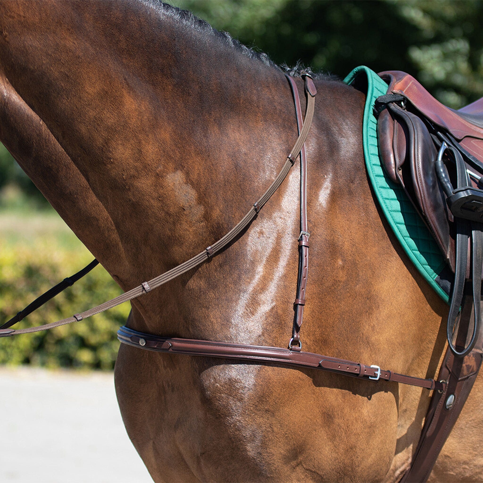 QHP Leather Breast Girth - Cob · Black