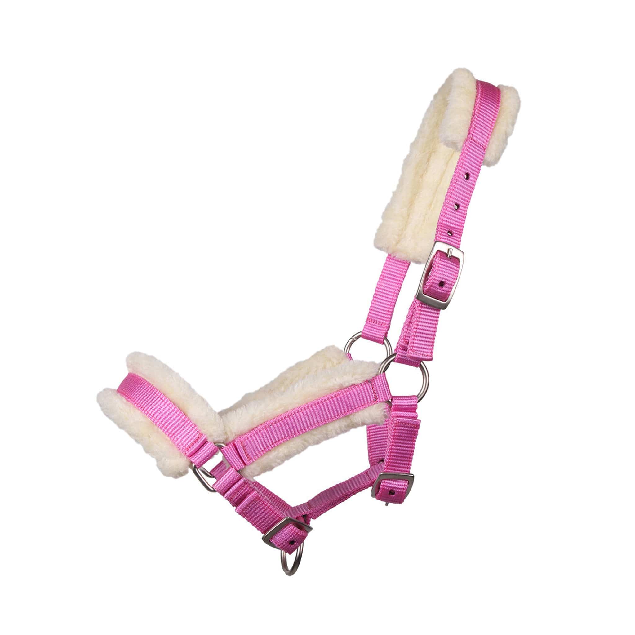 Qhp Fur Lined Foal Headcollar - Pony Foal · Pink