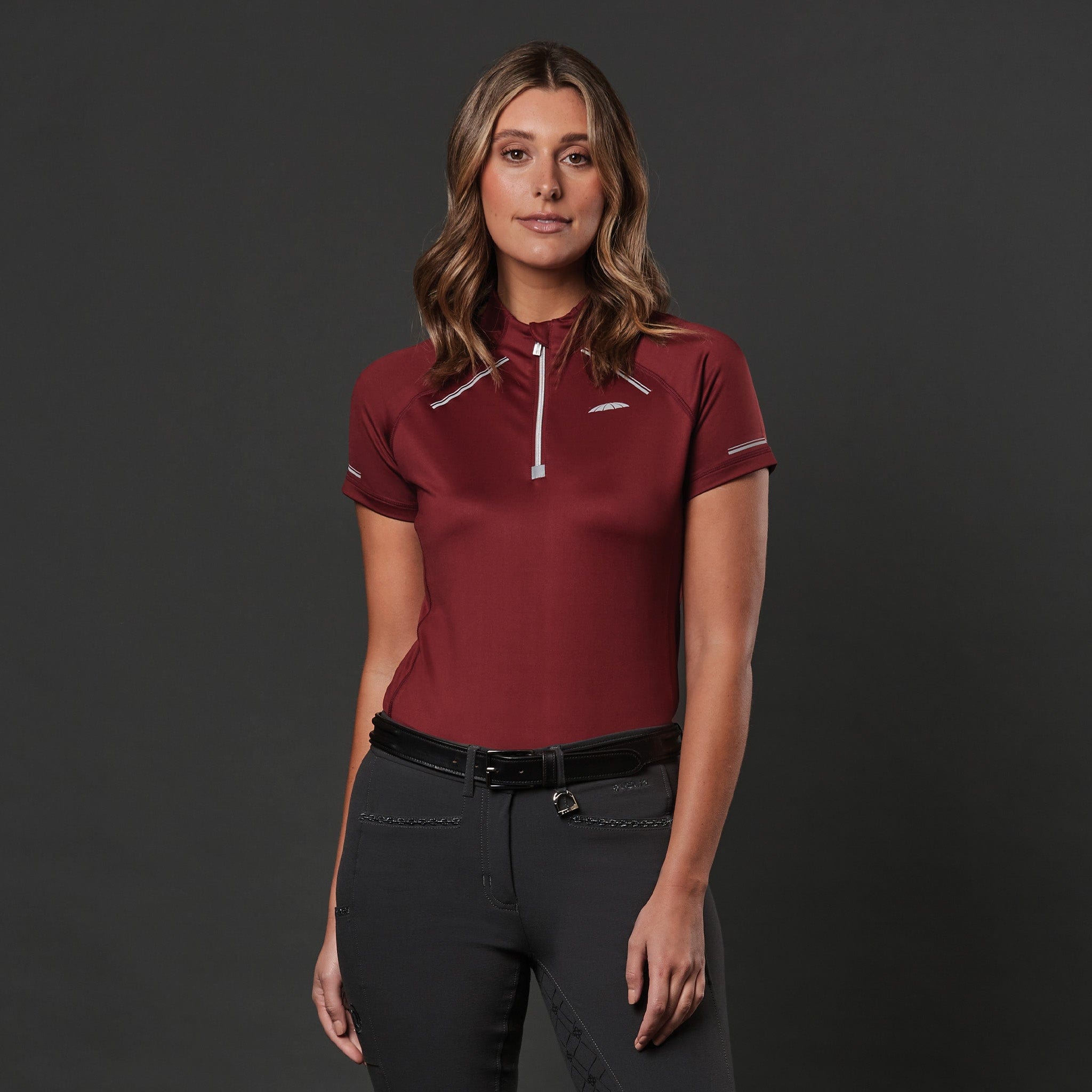 Weatherbeeta Victoria Premium Short Sleeve Top - UK 8 · Maroon