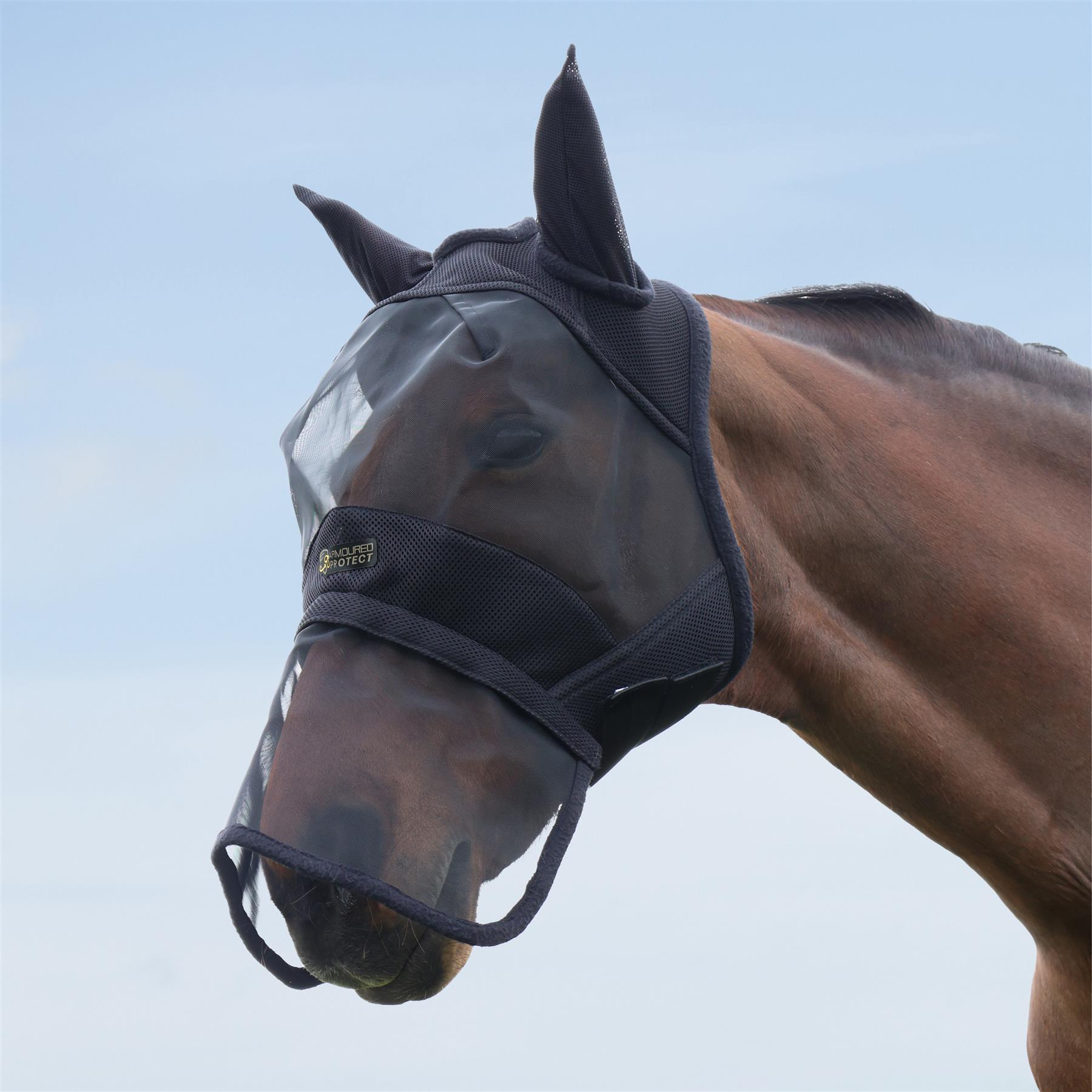 Hy Equestrian Armoured Protect Full Mask with Ears and Nose