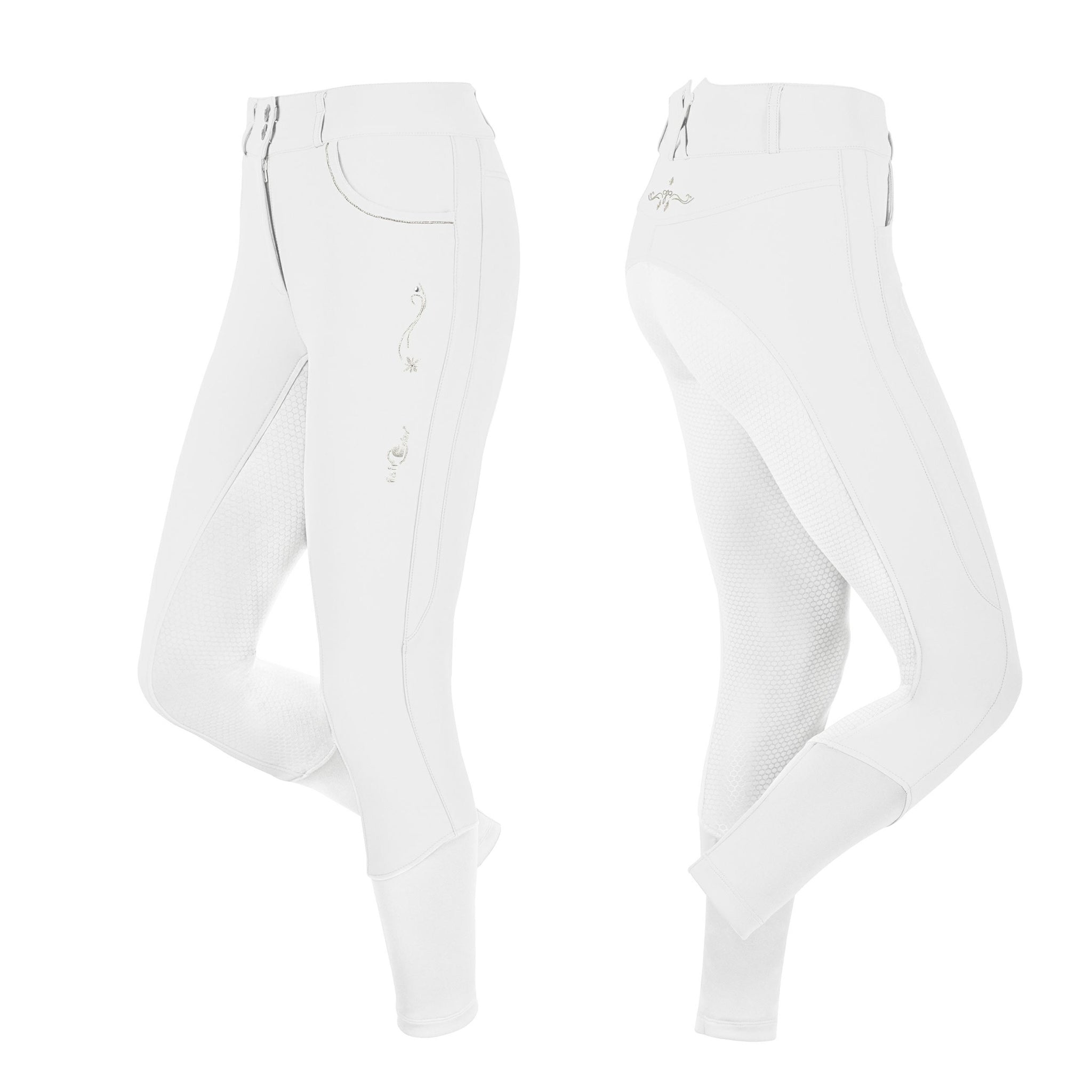 Fair Play Liviana Full Seat Silicone Competition Breeches White 07579