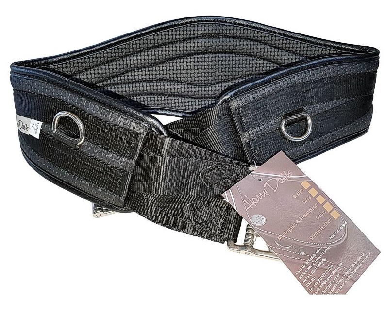 Harry Dabbs Platinum Curved Waffle Girth Black 52" No Elastic