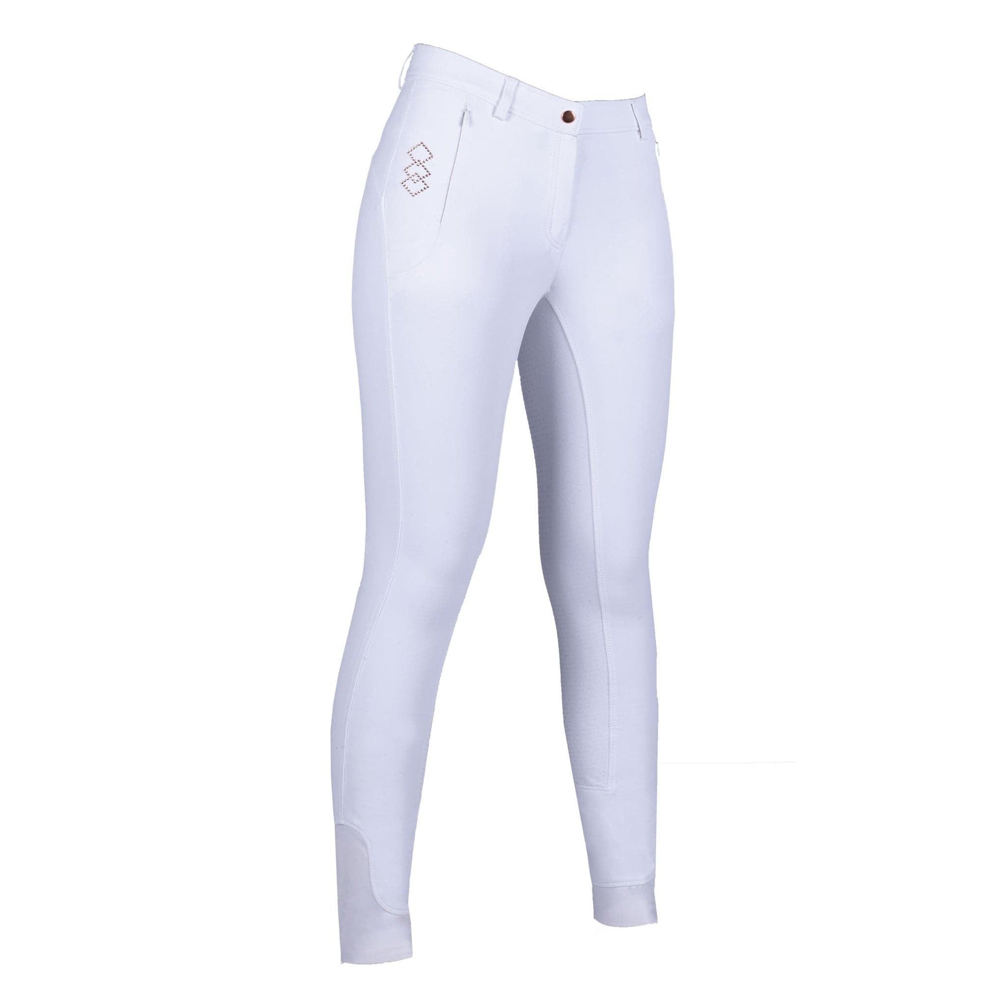 Hkm Alexis Competition Silicone Full Seat Breeches - UK 14 · White