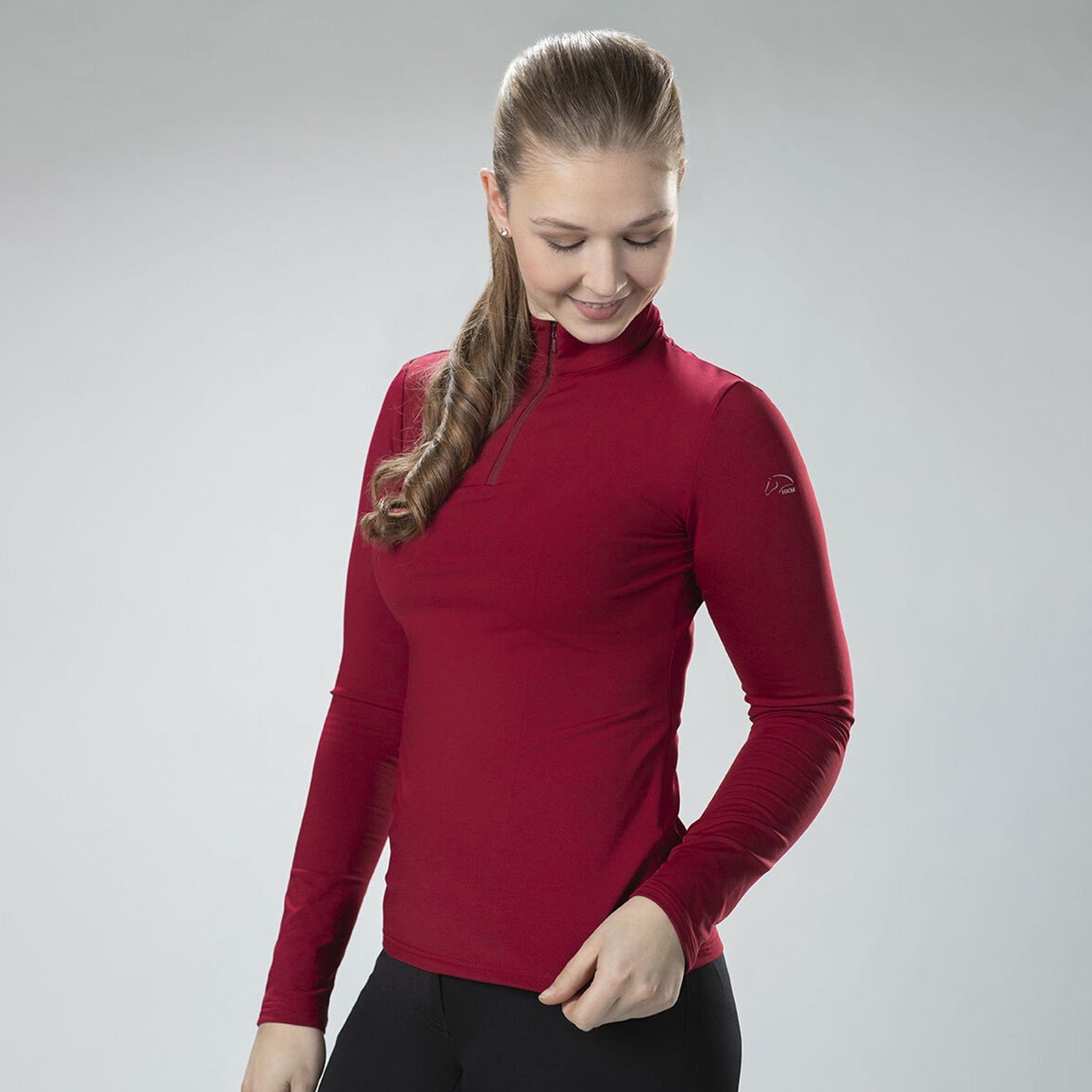 HKM Base Layer 12381 Wine Red On Model