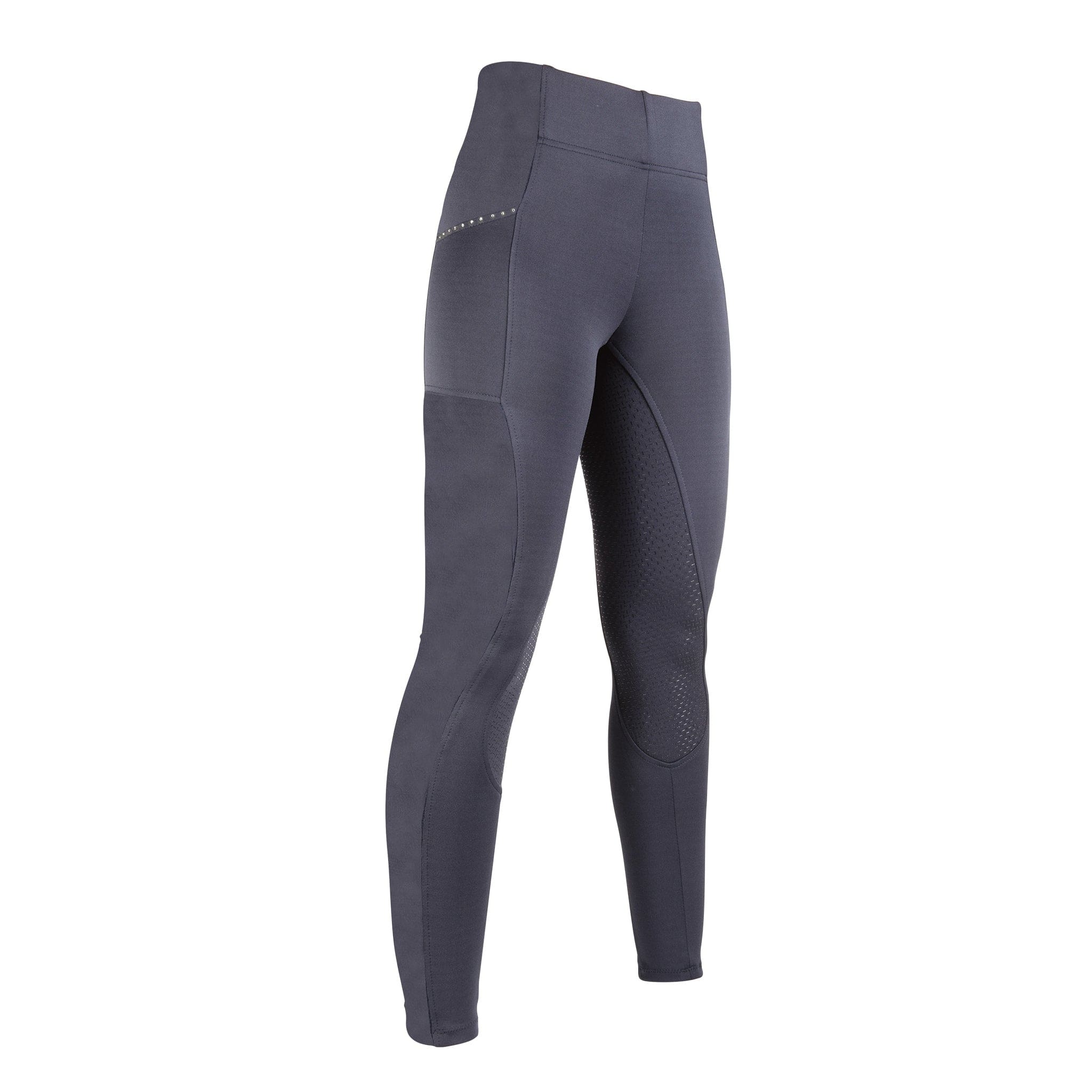 HKM Della Sera Full Seat Silicone Riding Tights Deep Grey 12518 