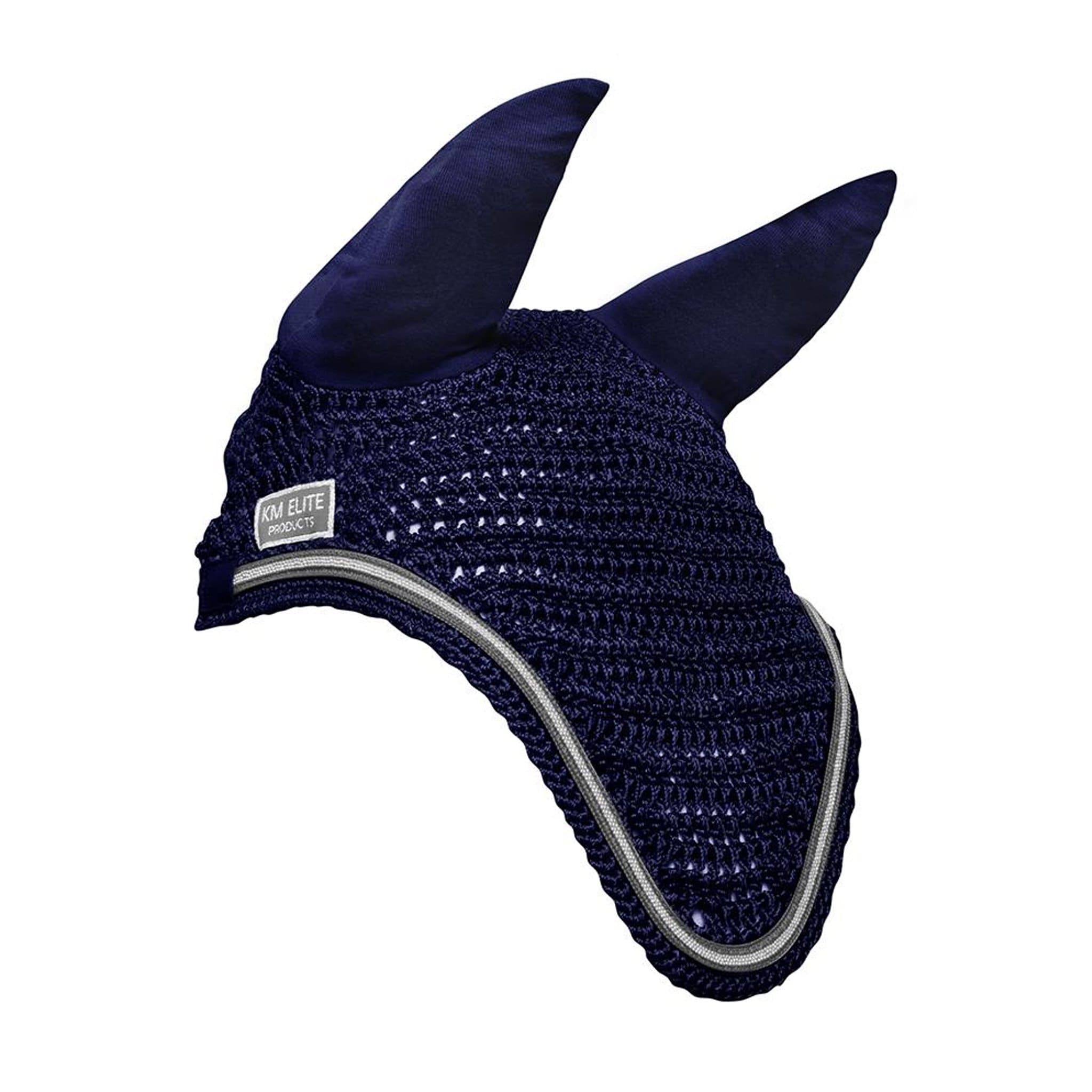 Km Elite Ear Bonnet - Pony · Navy with Silver Trim