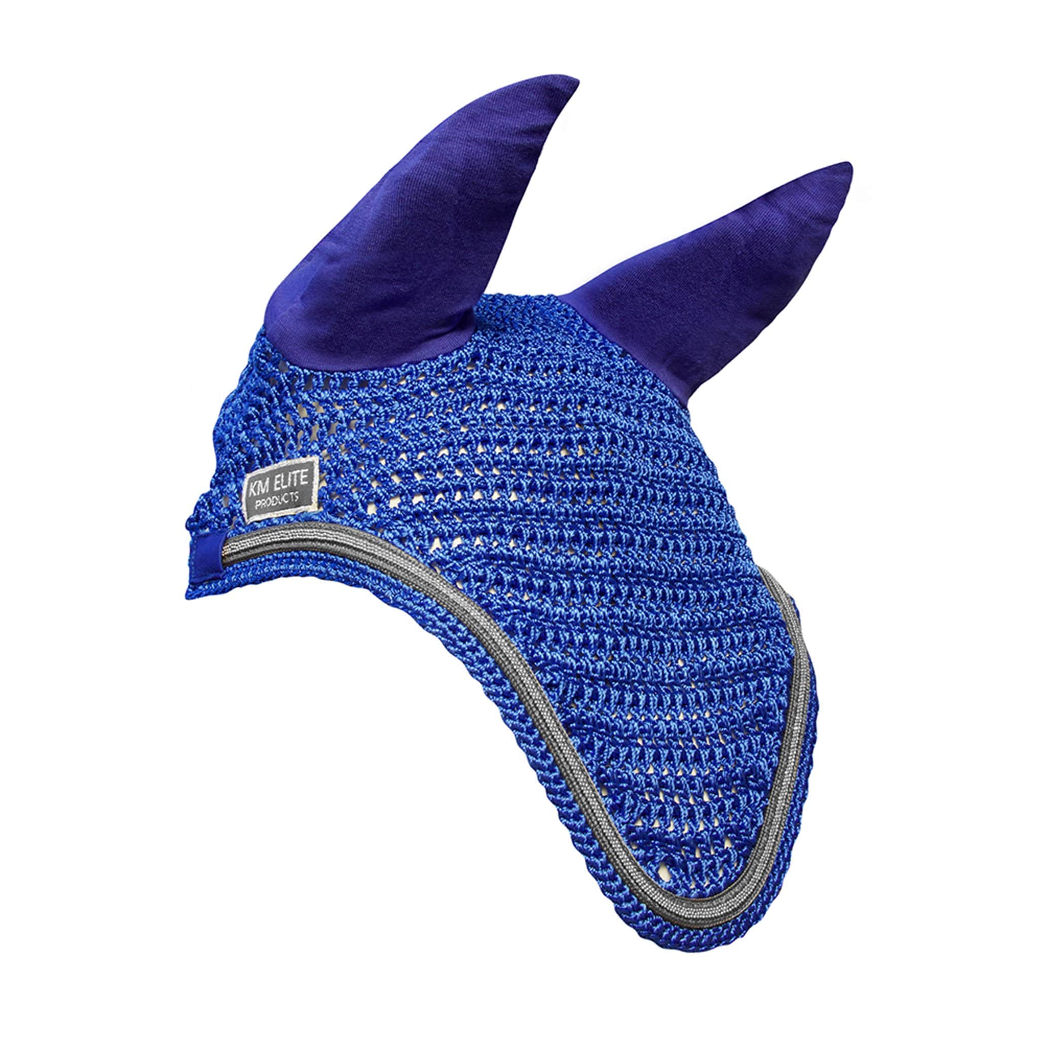 Km Elite Ear Bonnet - Pony · Royal Blue with Silver Trim