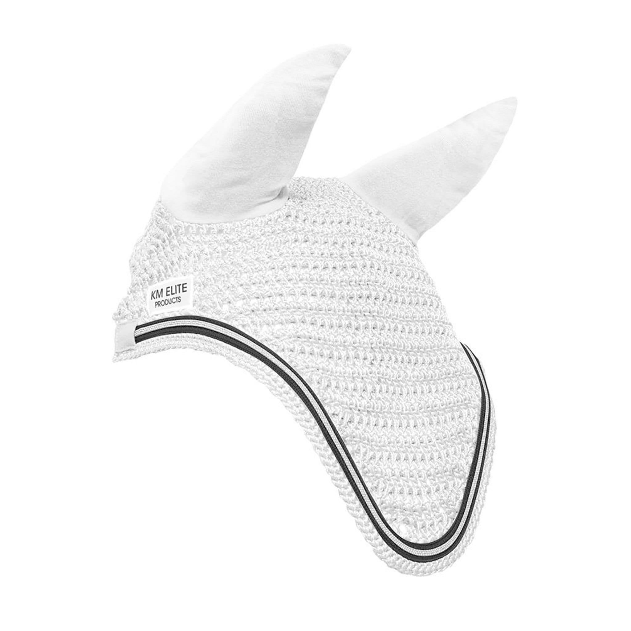 Km Elite Ear Bonnet - Full · White with Black Trim