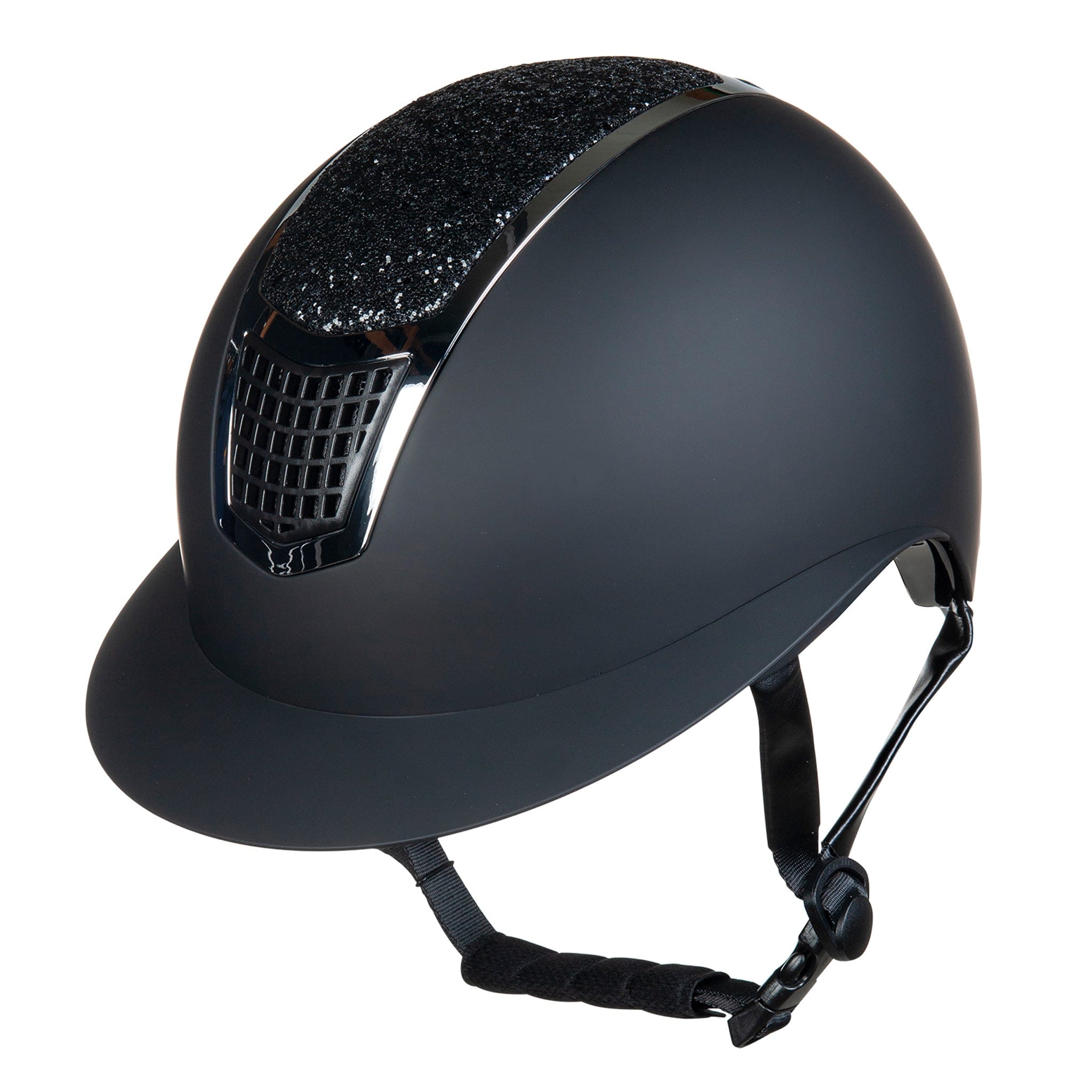 Hkm Glamour Shield Wide Peak Riding Hat - 59cm - 61cm · Black and Silver