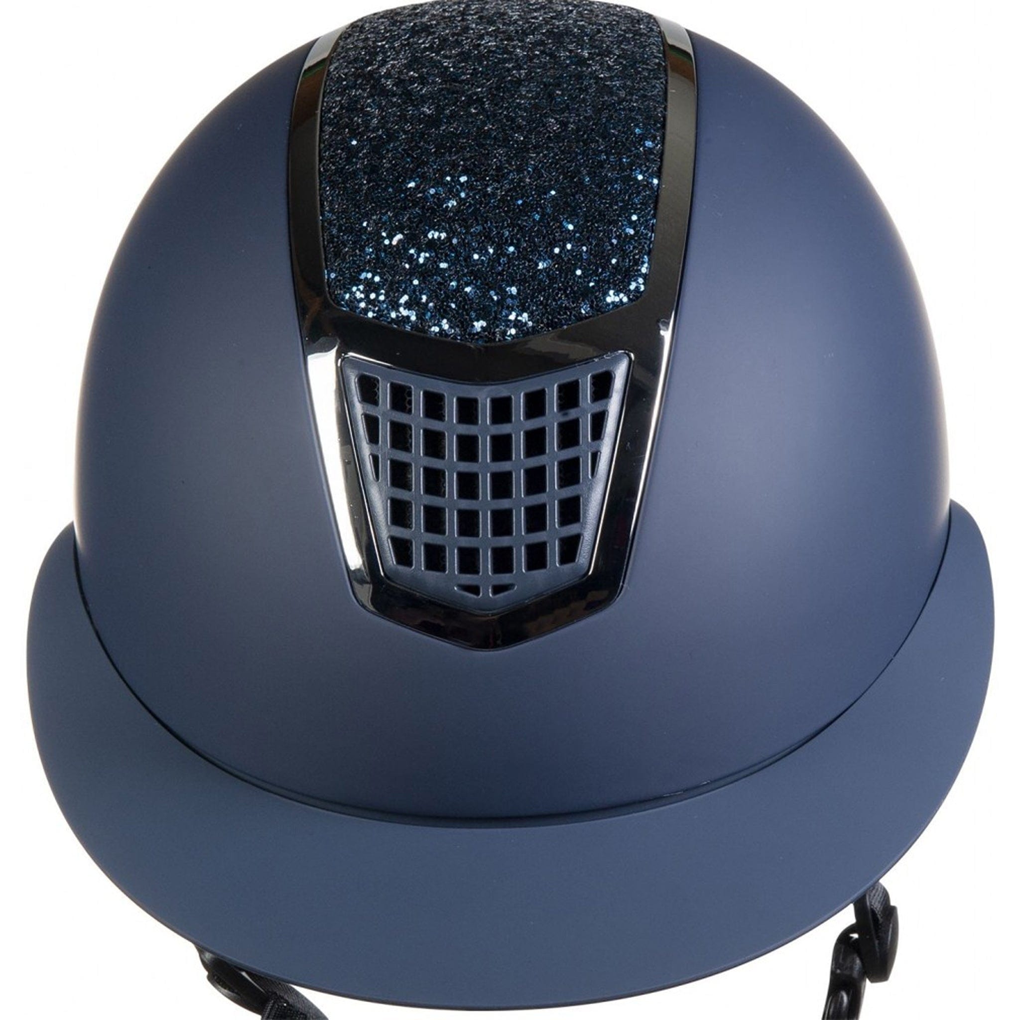 HKM Glamour Shield Riding Hat 12926 Navy and Silver Front