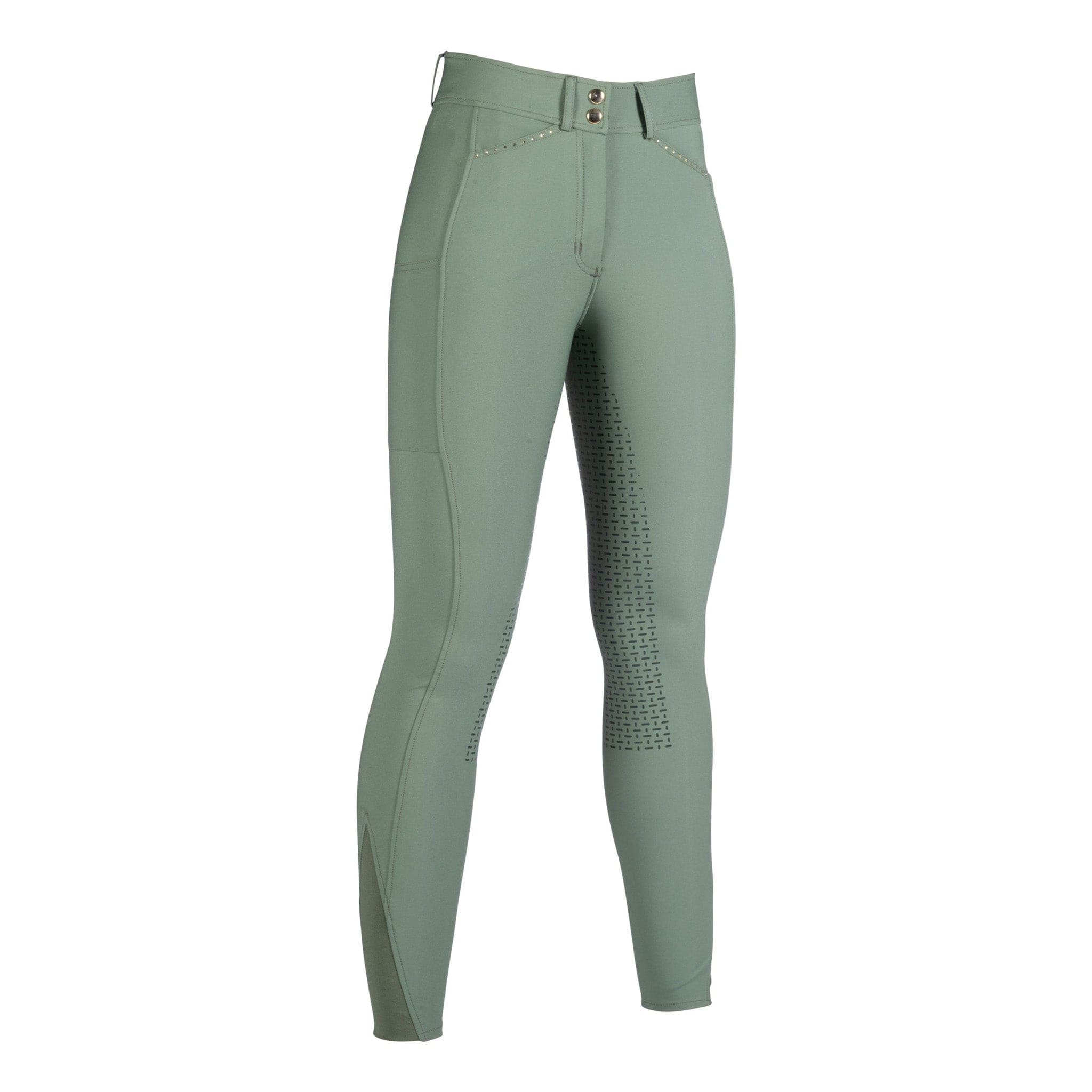 HKM Helene Silicone Full Seat Breeches Studio Deep Green 13495
